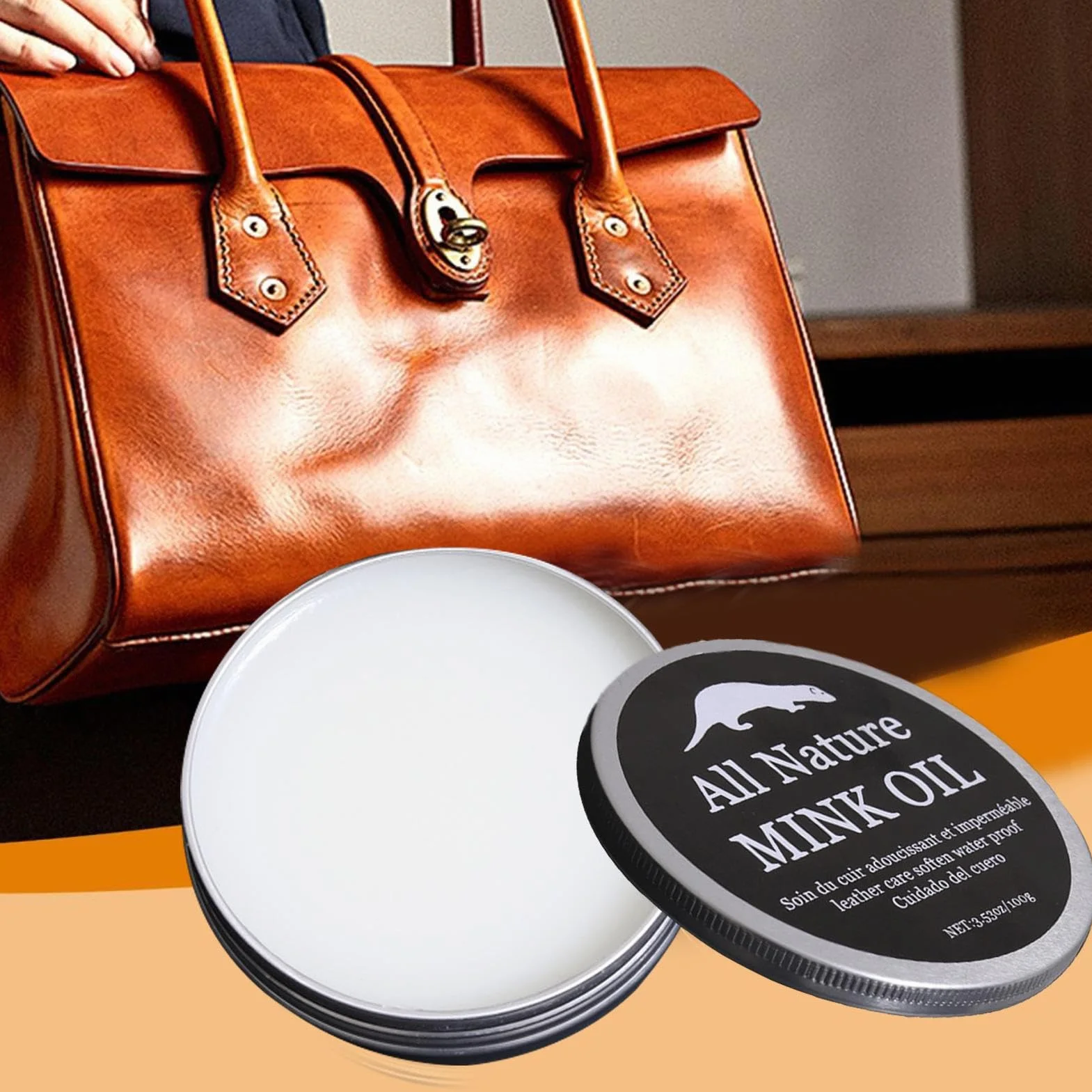 Crema Manutenzione Cuoio 100g Trattamento Pelle per Scarpe Borse Cinture