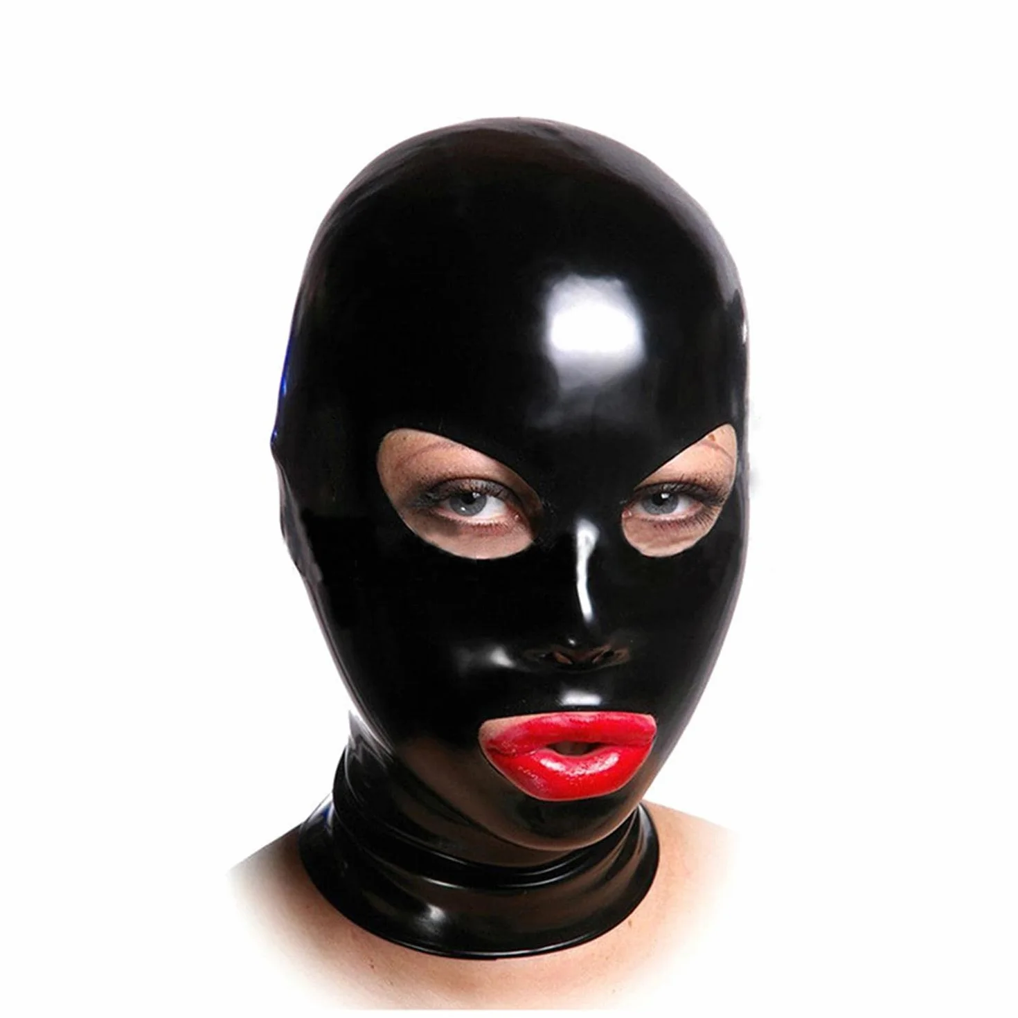 Lattice Maschera per la testa Cappuccio in latex per gioco di ruolo Party Abbigliamento da club