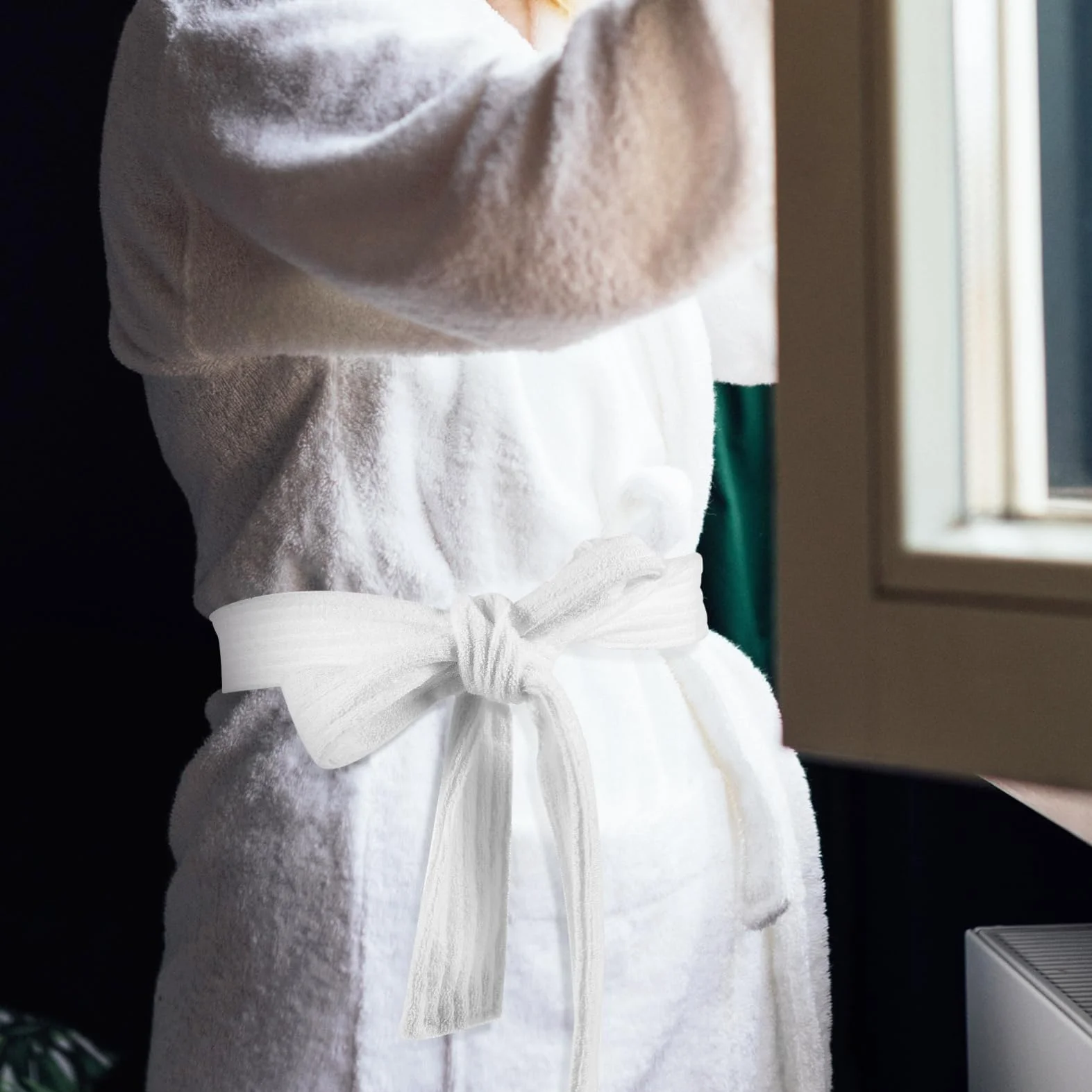 Cintura per Accappatoio Bianca in Materiale Toweling Lavabile a Mano Confezione 2 Pezzi