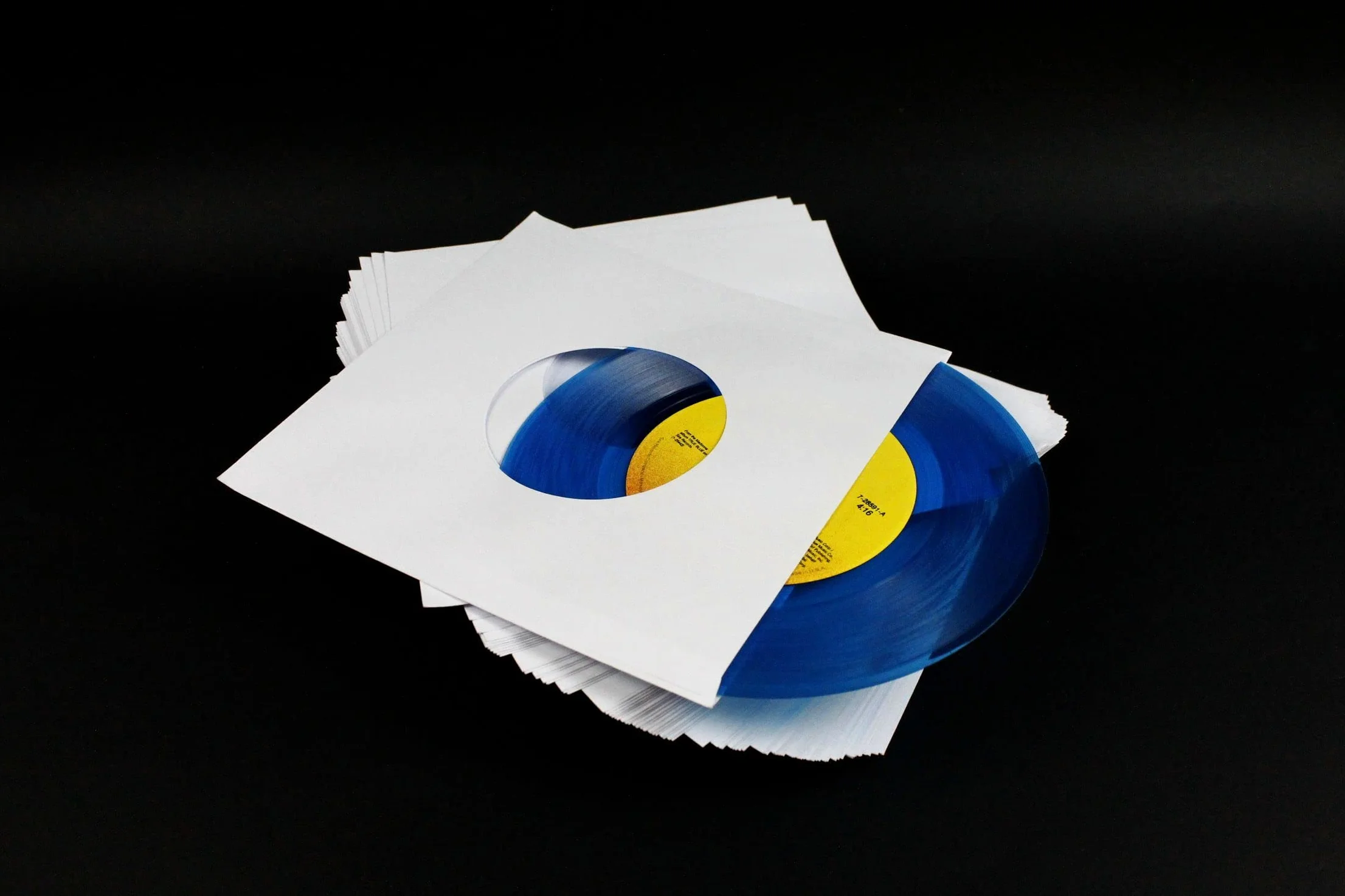MC DAISON 100 BUSTE COPERTINE CUSTODIE in CARTA BIANCA SPESSA 60gr/m forata per dischi 45 giri rpm 7" per vinile diametro 18 cm