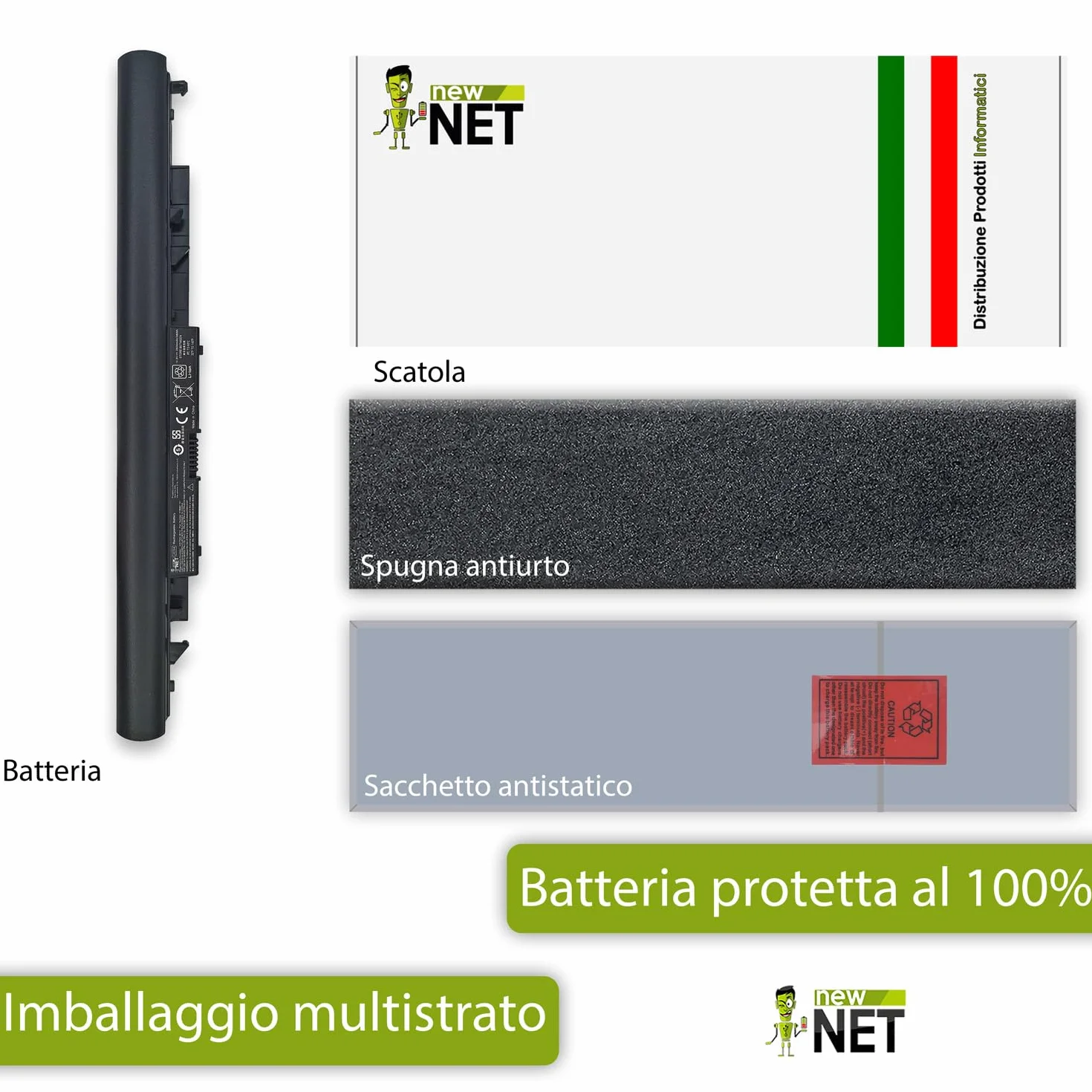 New Net - Batteria compatibile con Notebook HP JC04 HSTNN-IB7X HSTNN-DB8A HSTNN-DB8E HSTNN-H7BX HSTNN-L67N HSTNN-LB7V HSTNN-LB7W HSTNN-PB6Y JC03 TPN-C129 TPN-C130 TPN-Q186
