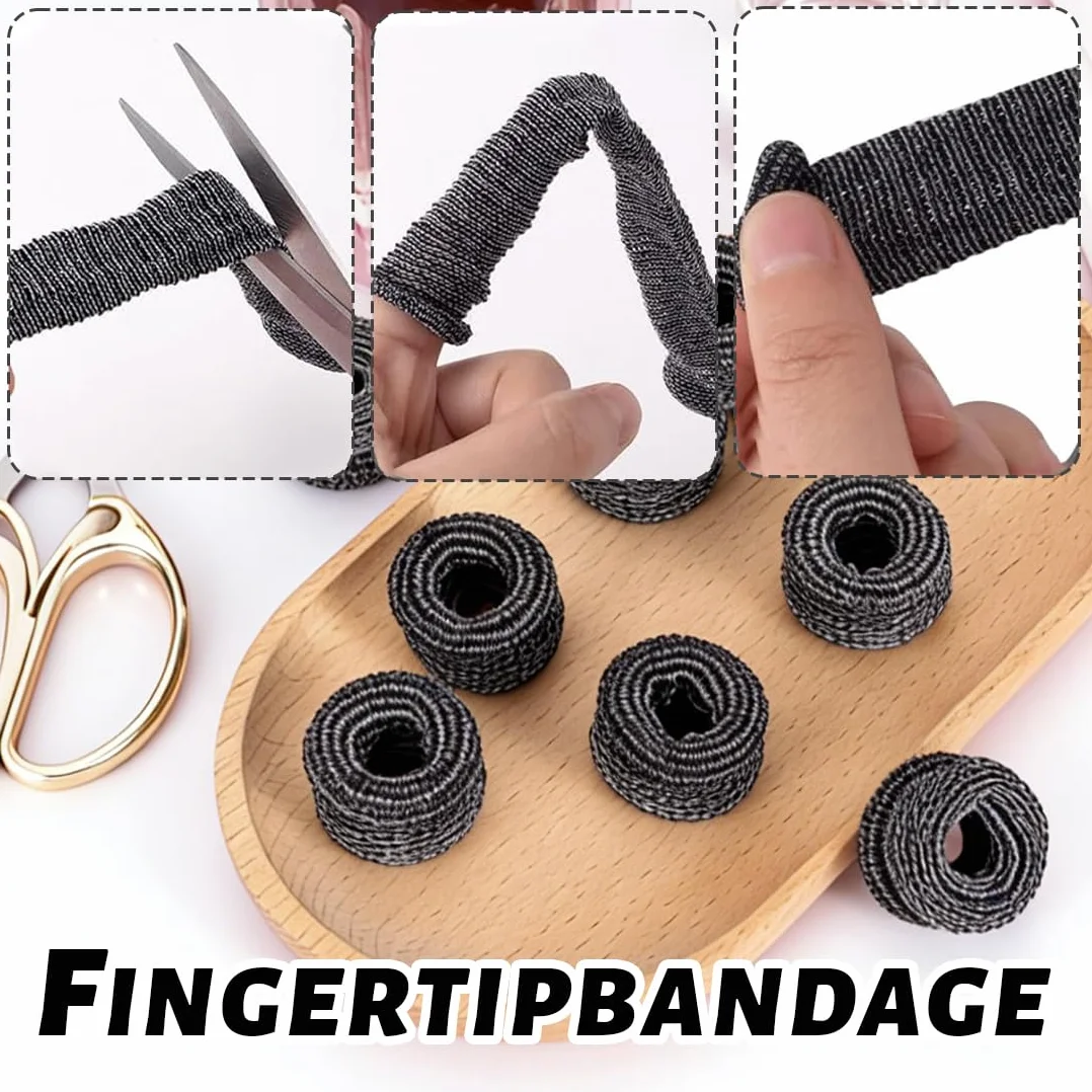 Bendaggio Tubolare per Dita, Bende Proteggi Dita Mano, Fascia Protettiva Traspirante (Nero)