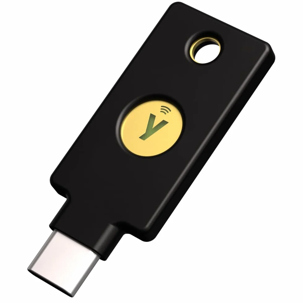 Yubico - Security Key C NFC - Chiave di sicurezza per autenticazione a due fattori nera (2FA), connessione tramite USB-C o NFC, certificazione FIDO U2F/FIDO2