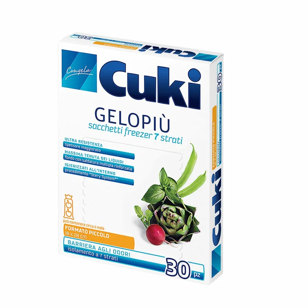 Cuki Gelopiù sacchetti freezer 7 strati 18 x 28 cm 1,5 L 30 pezzi