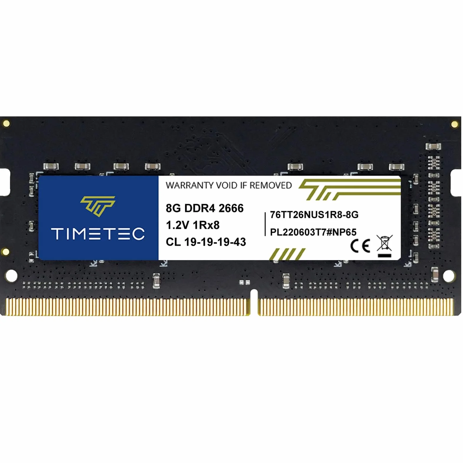 Timetec 8GB DDR4 2666MHz (PC4-2666V) PC4-21300 SODIMM RAM per laptop, notebook, mini PC e computer All-in-One – Non-ECC Unbuffered, 260 pin, 1,2V CL19 modulo di memoria