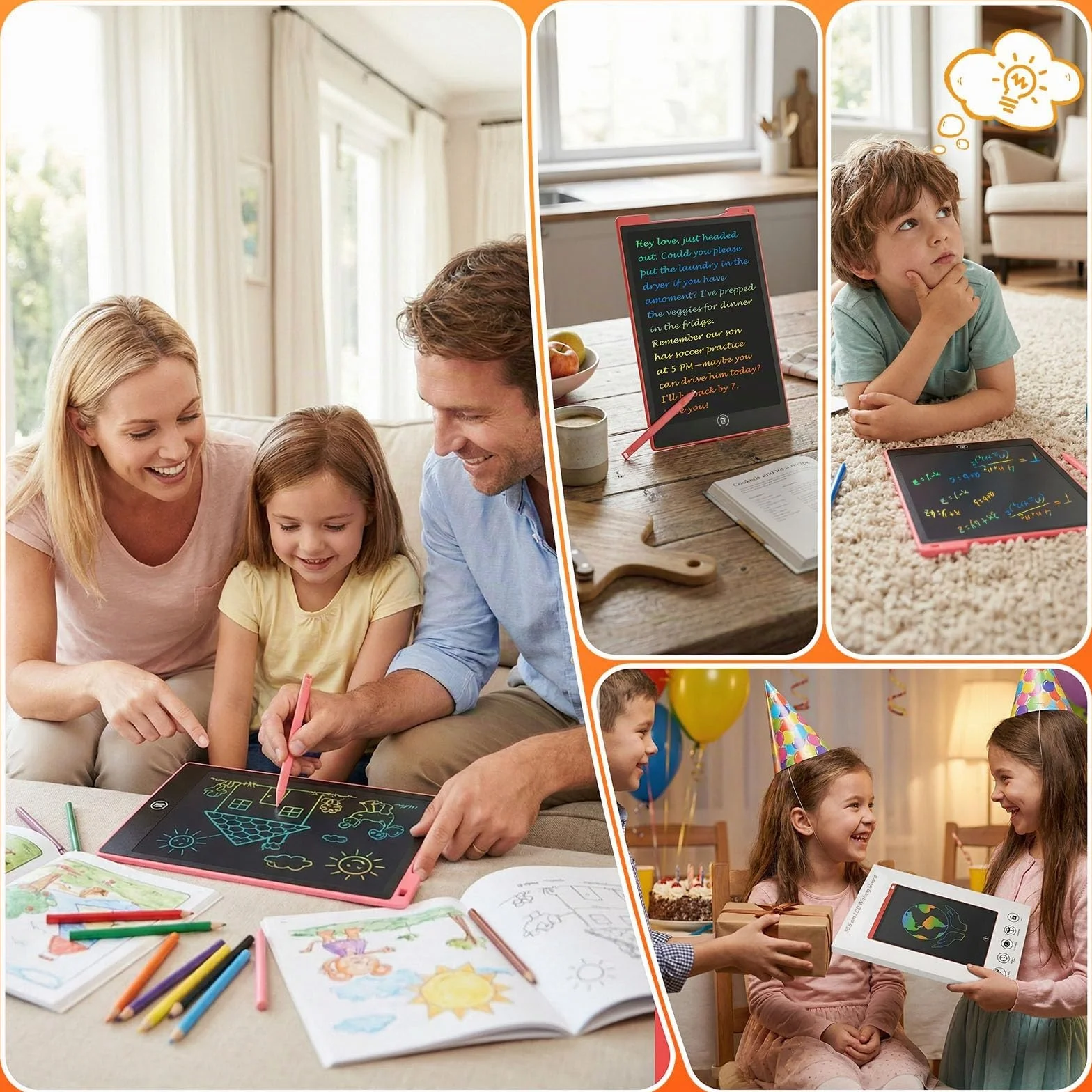 PINKCAT Calendario Avvento 2025 Natale Bambini Giochi Lavagnetta Cancellabile 12 Pollici Tavoletta Grafica LCD