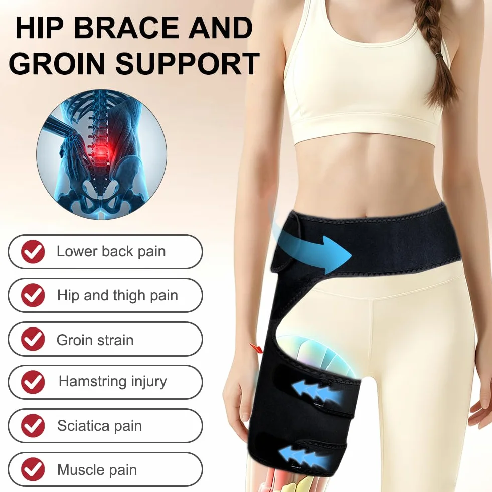 Beugo Groin Wrap Gambe Manicotto Avvolgente Per Fianchi L/XL Nero