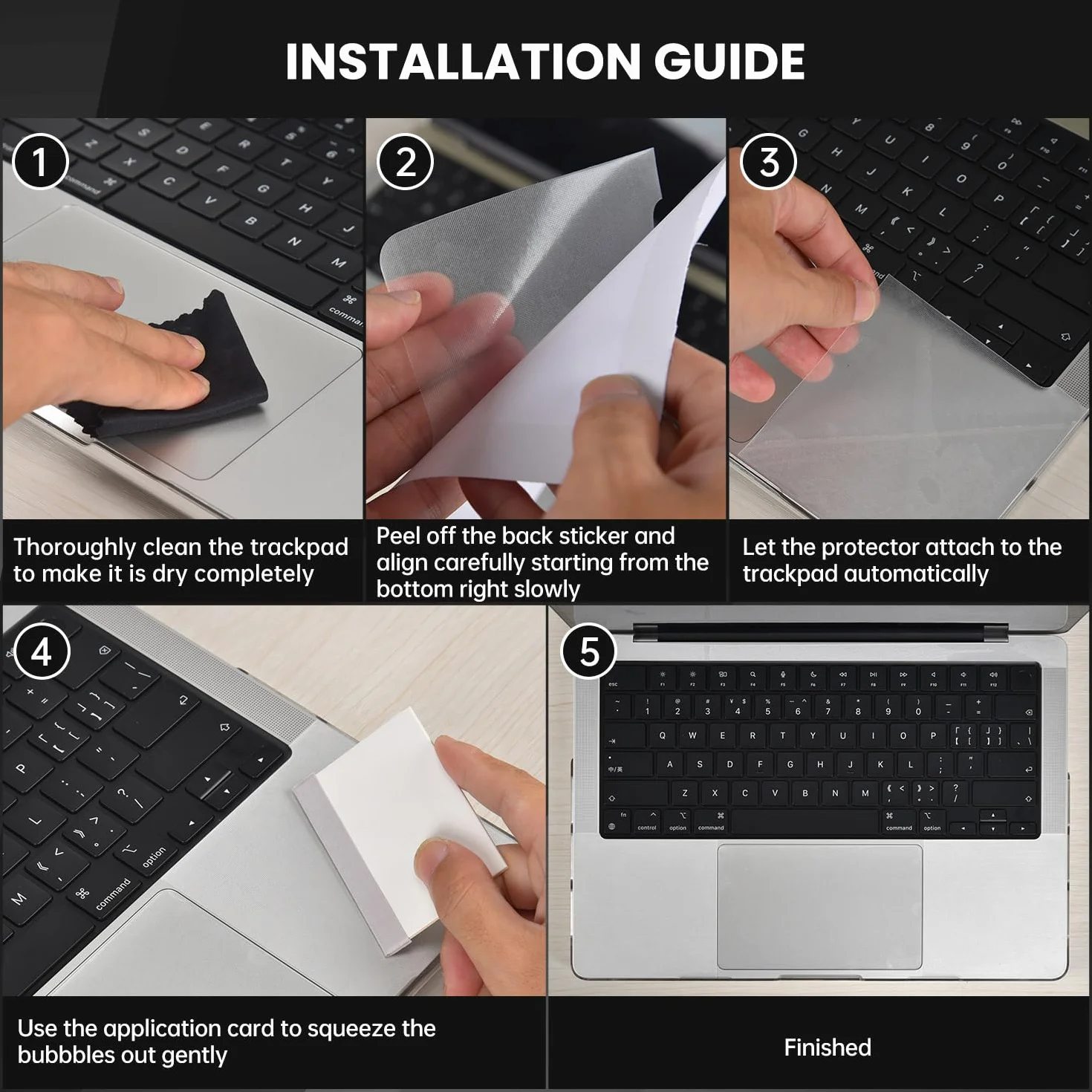 Palm Rest Cover Skin compatibile con MacBook Pro 2025 2024 2023 14" M4 M3 Chip A3112 A3401 A3185 A2992 A2918 Trackpad Protector Touch Pad Cover Skin, MacBook Pro 14" Accessori, Trasparente (4 pezzi)