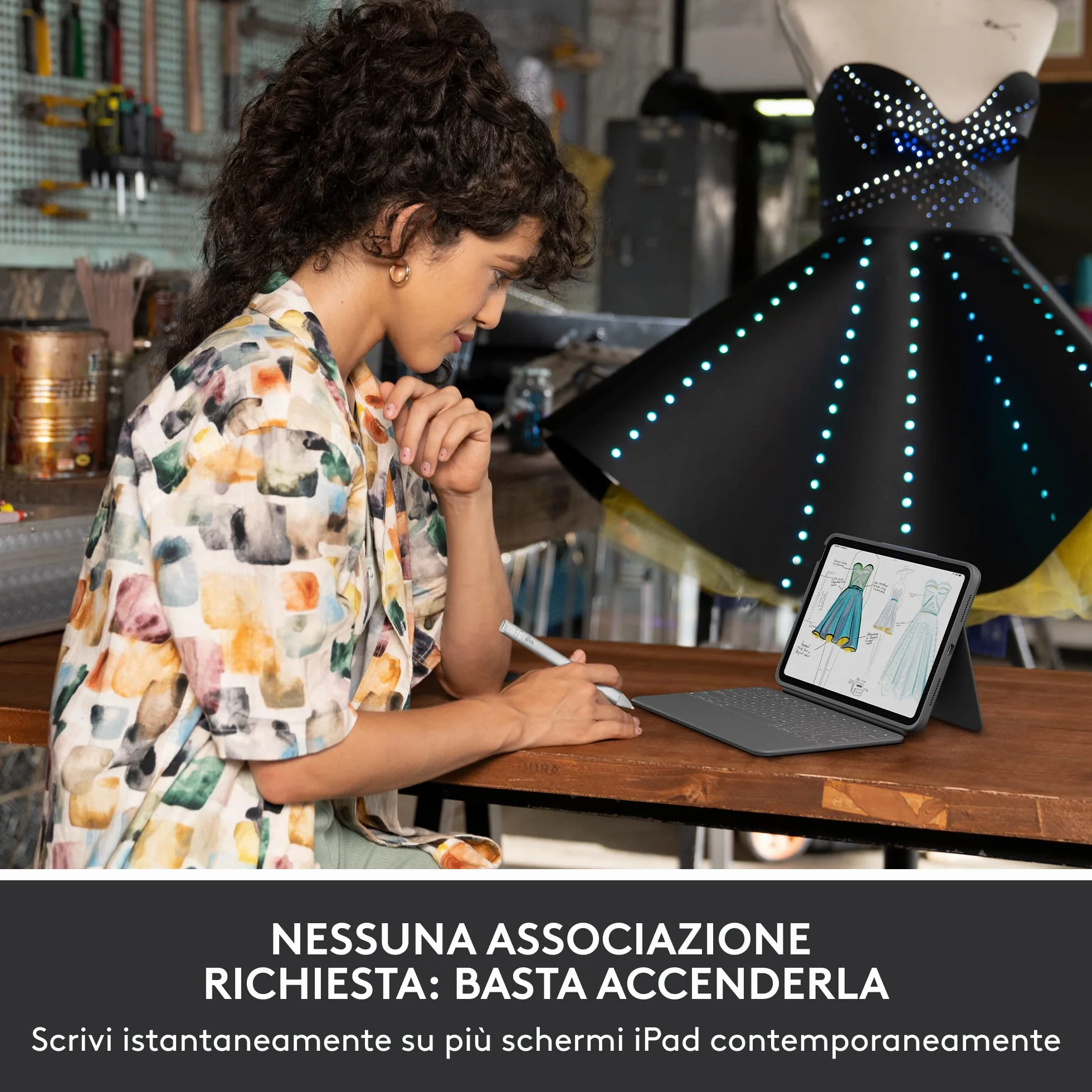 Logitech Crayon Matita Digitale Per Ipad, Con Porte Usb-C, Tecnologia Apple Pencil, Precisione Al Pixel Senza Latenza e Punta Intelligente Dinamica Ricarica Usb-C Rapida, 50 x 50 x 28 cm - Argento