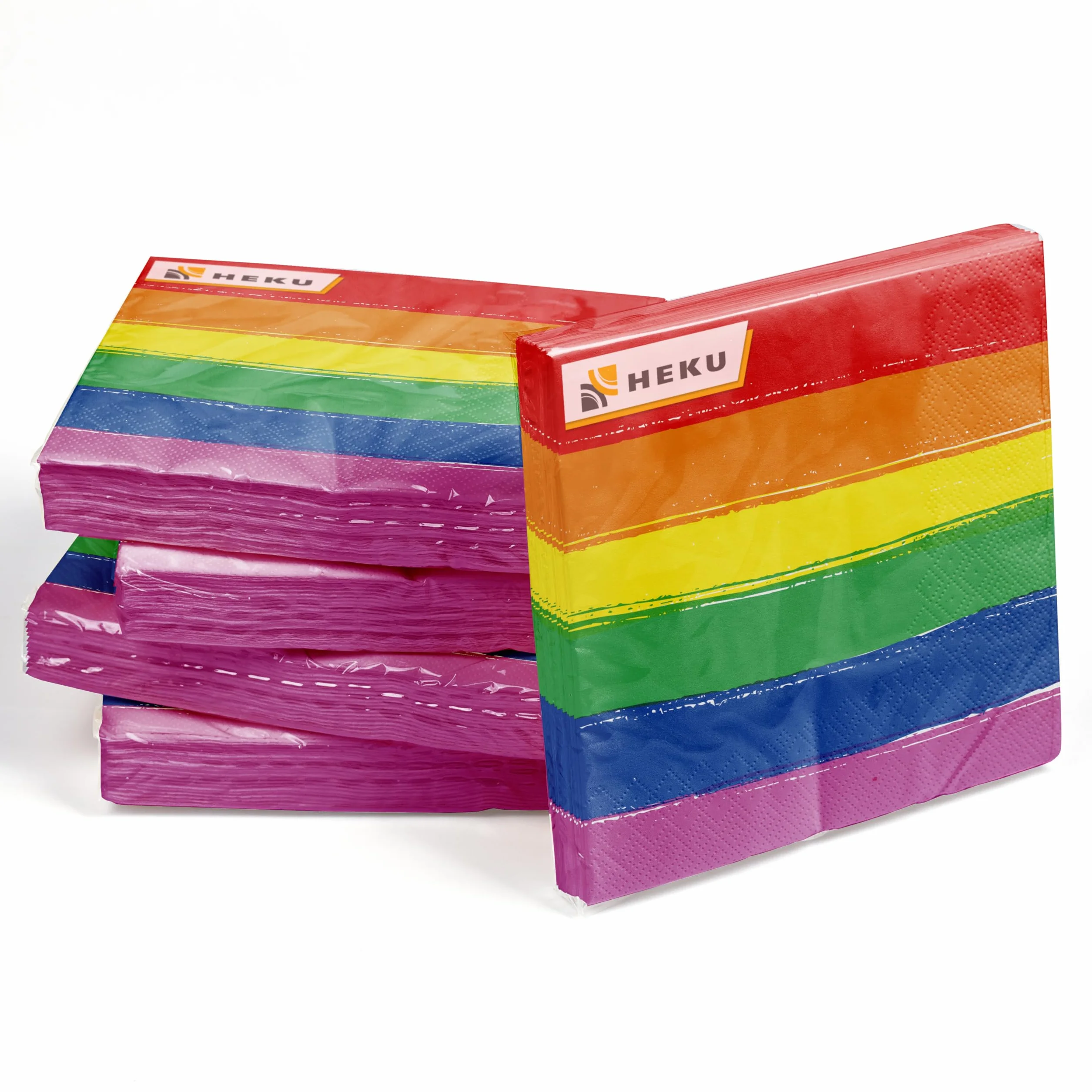 HEKU Tovaglioli a 3 veli 33 x 33 cm Arcobaleno Confezione Assorbente