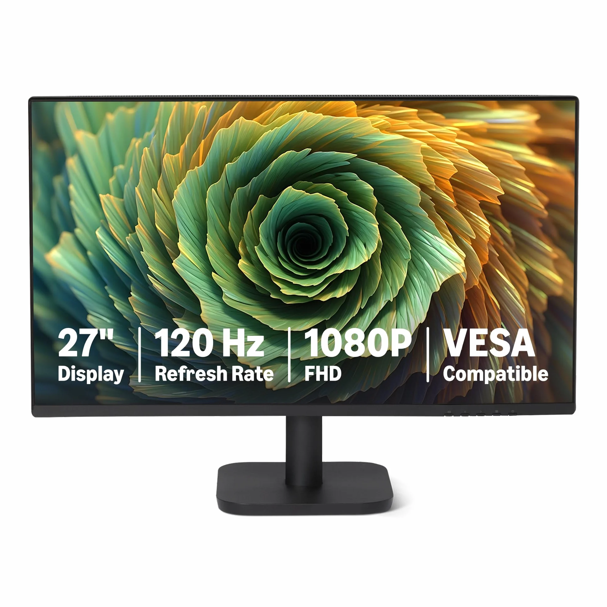 Amazon Basics - Monitor per Computer da 68,6 cm 120 Hz, FHD 1080 P, HDMI, DP, VGA, Compatibile VESA, per Ufficio, Casa, Nero