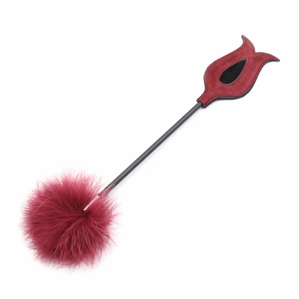 Piuma Solletico Massager a Frusta per Giochi di Coppia (Nero Rosso)