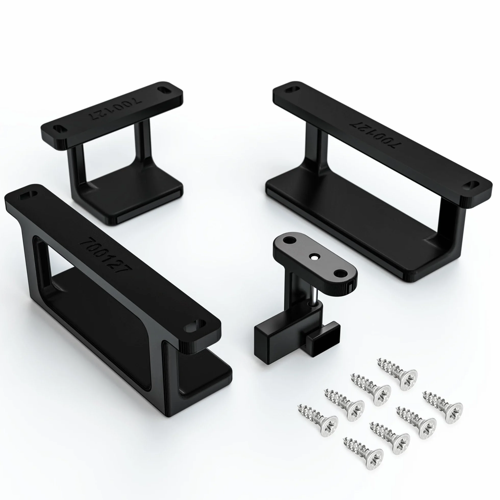 Mobilefox Supporto per mensola per laptop, sotto scrivania, con protezione anticaduta per notebook MacBook 0-35 mm (nero)