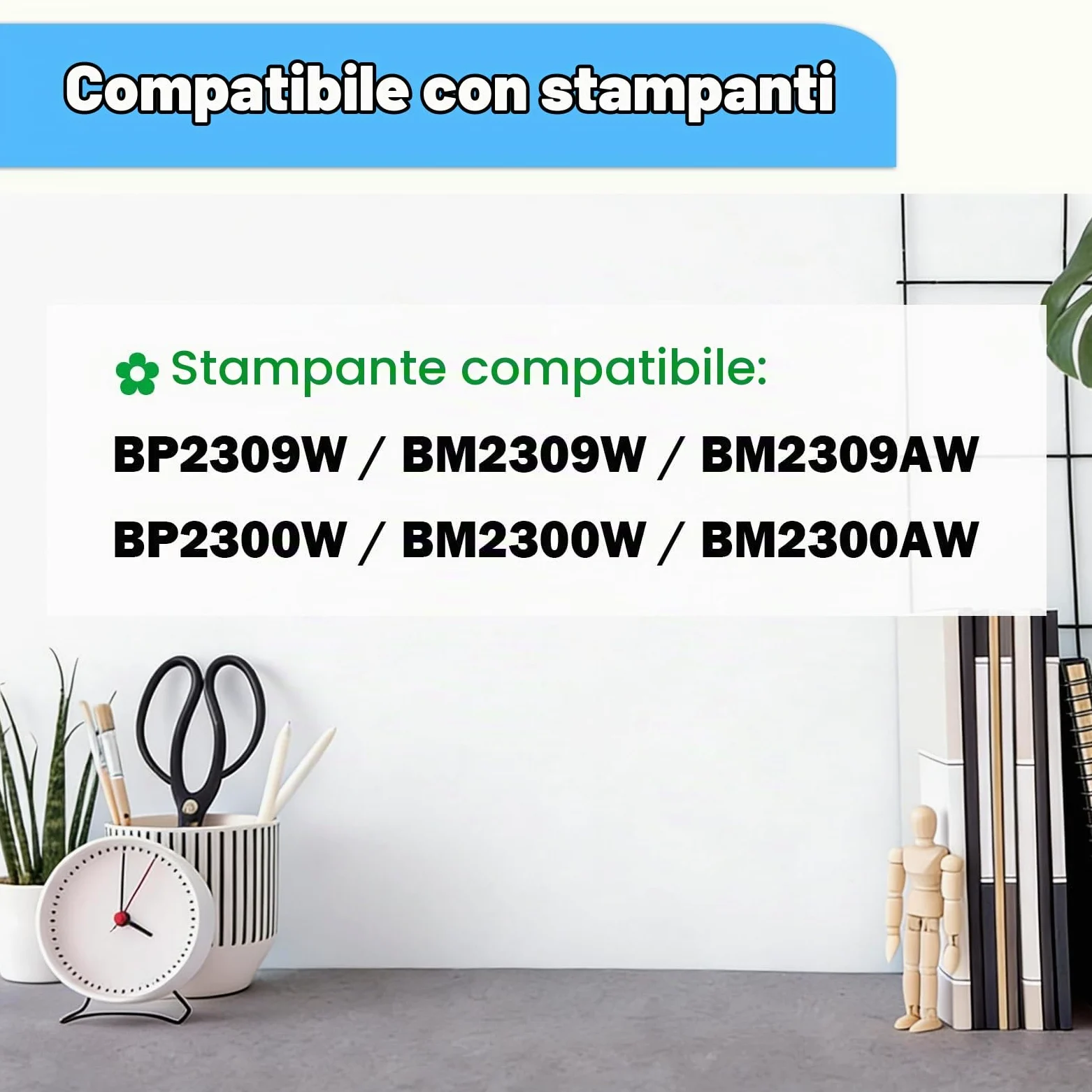 TL-A2310H TL-A2319H Cartuccia di Toner Compatibile per BP2309W | 1600 Pagine [Nero*1] Compatibile per BM2309W BM2309AW BP2300W BM2300W BM2300AW Stampanti