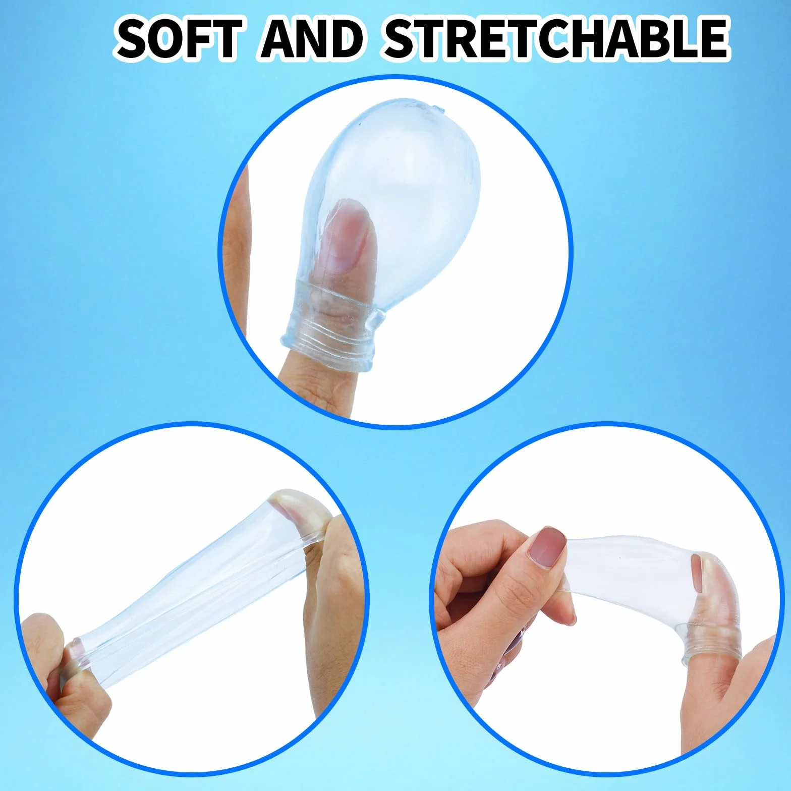 Copri Dita Impermeabili in Silicone per Nuoto, 3 Pezzi Riutilizzabili (1 Grande, 2 Piccoli)