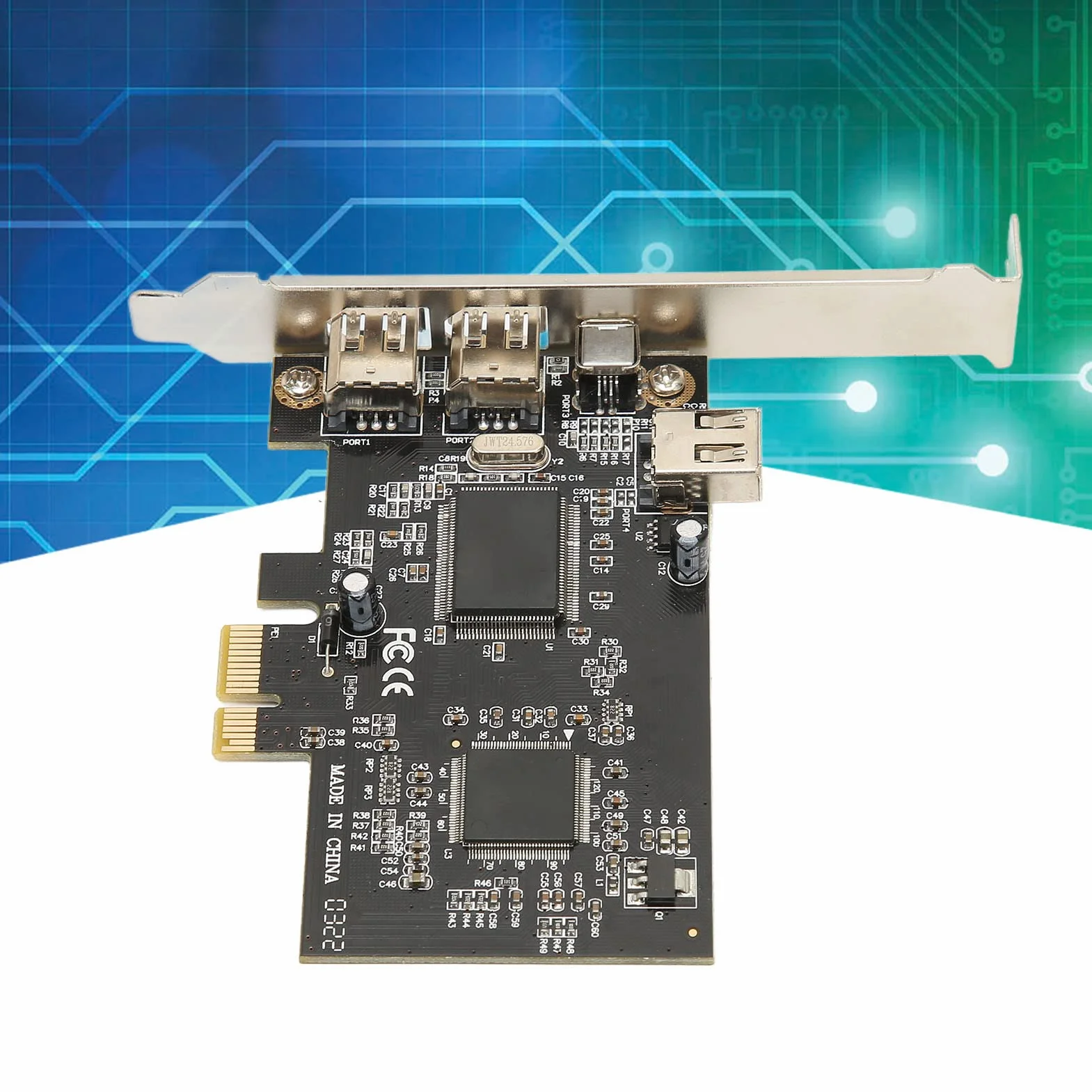 Bewinner Scheda PCIe Firewire per 10, Scheda Controller PCI E Firewire 4 Porte con Staffa a Basso Profilo e Cavo per PC Desktop e Connessione DV