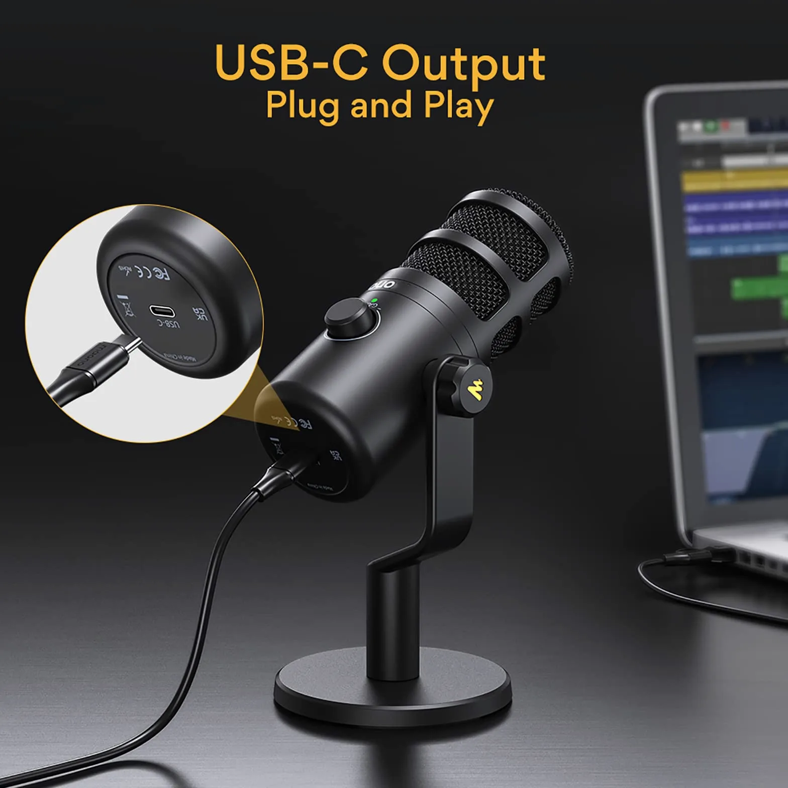 Microfono USB, Microfono Cablato Per Registrazione Dal Vivo E Doppiaggio, Rete a Prova Di Pop a Doppio Strato Integrata, Adatto Per Podcasting, Streaming Multimediale E Creatori Di Contenuti