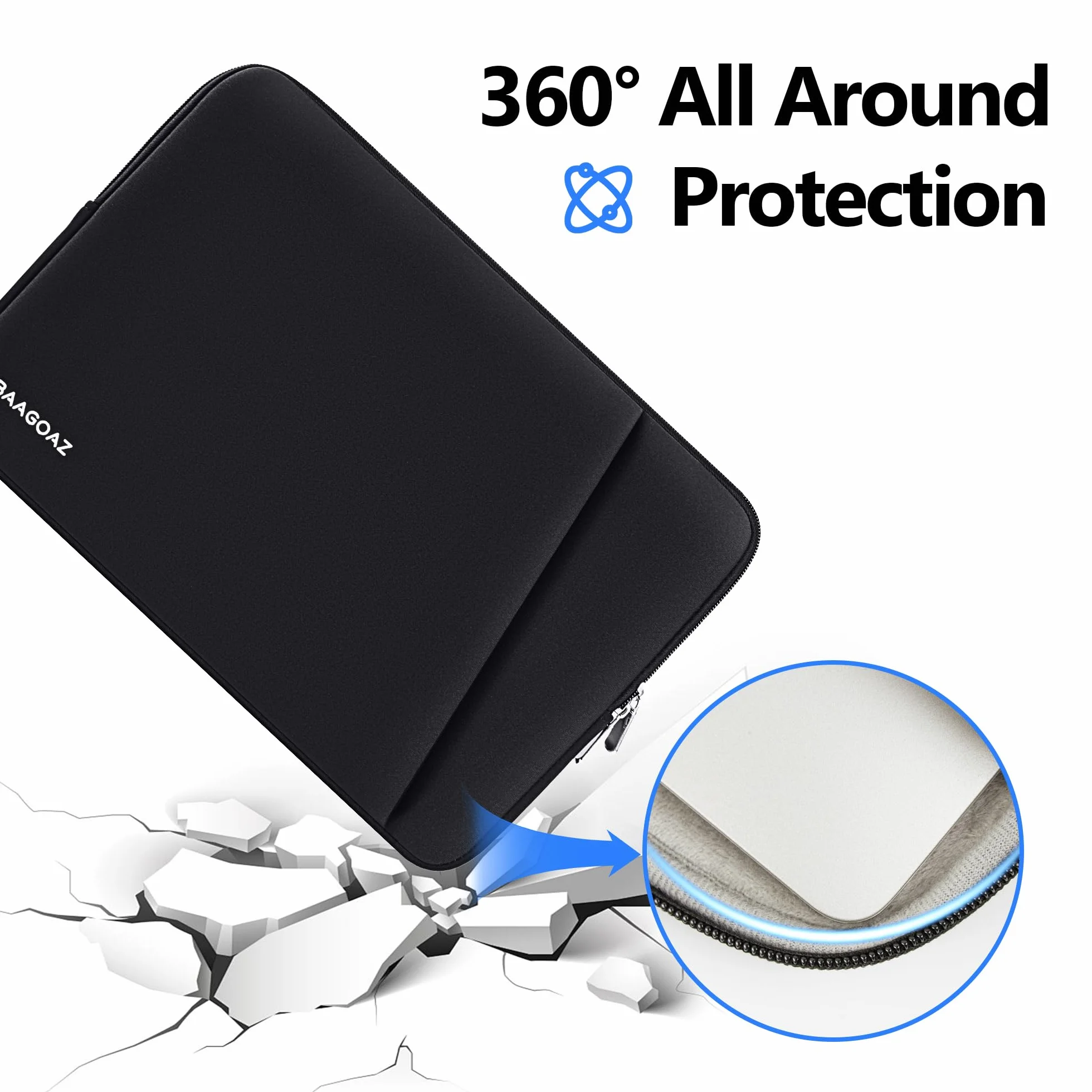 Custodia per 16,2 Pollici MacBook Pro M4 M3 M2 M1 Pro/Max 2025 2024 2023 2022, Compatibile con Parziali 15,6 PC Notebook Chromebook Computer Portatile, Laptop Sleeve Borsa Protettiva, Nero