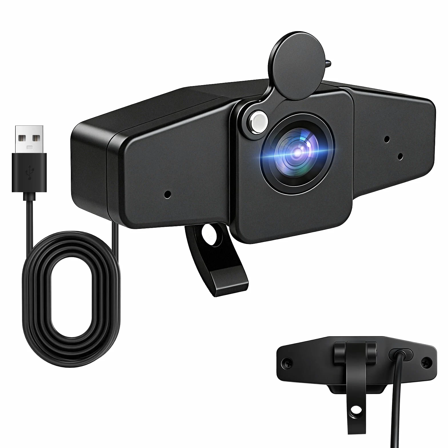 POHO Webcam 4K per PC, fotocamera ultra HD con messa a fuoco automatica PDAF, correzione automatica della luce, Plug & Play, FOV 70°, webcam con microfono, copertura per privacy, per streaming