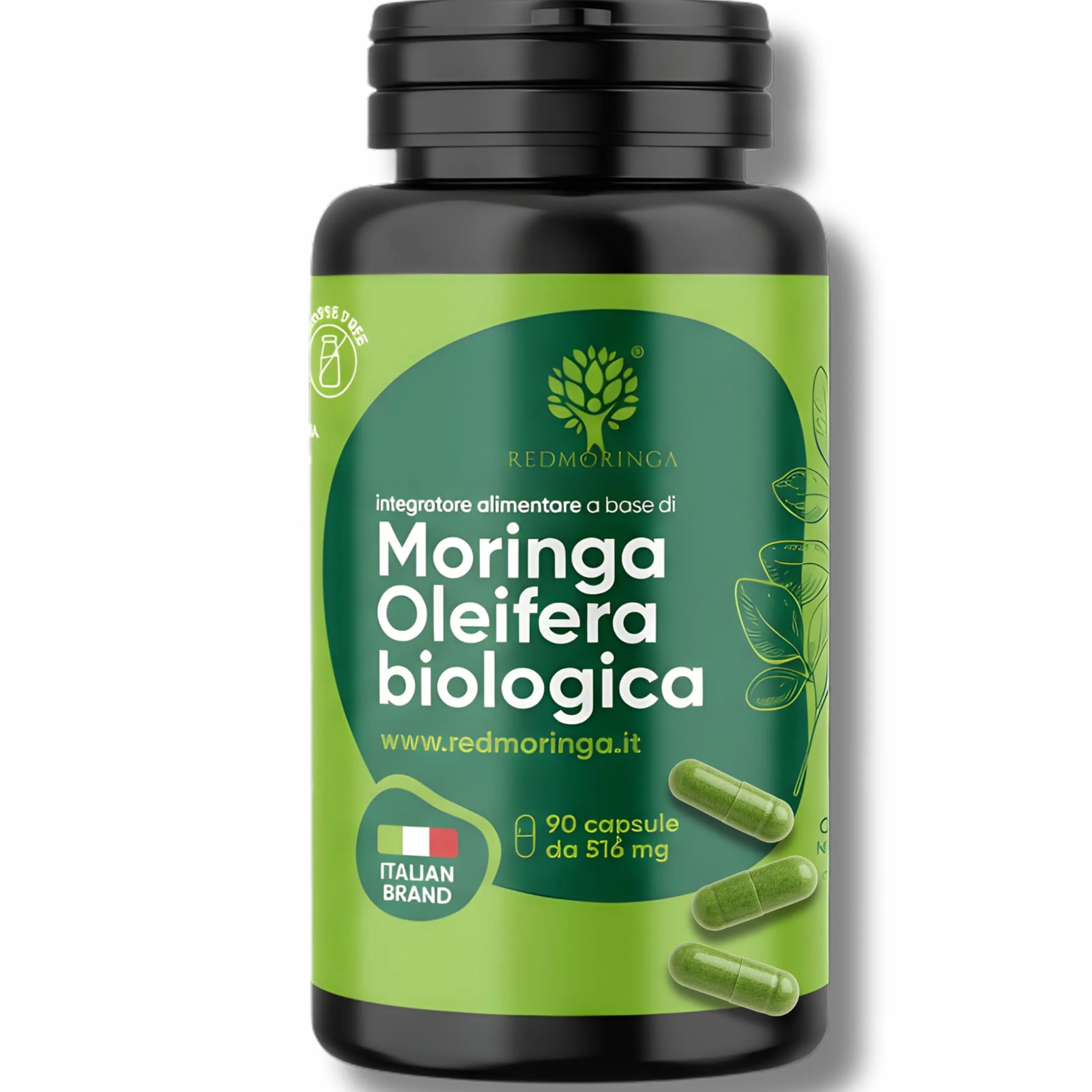 Integratore Moringa Oleifera Biologica 100% Naturale Capsule Vegetali 90 Capsule Made in Italy