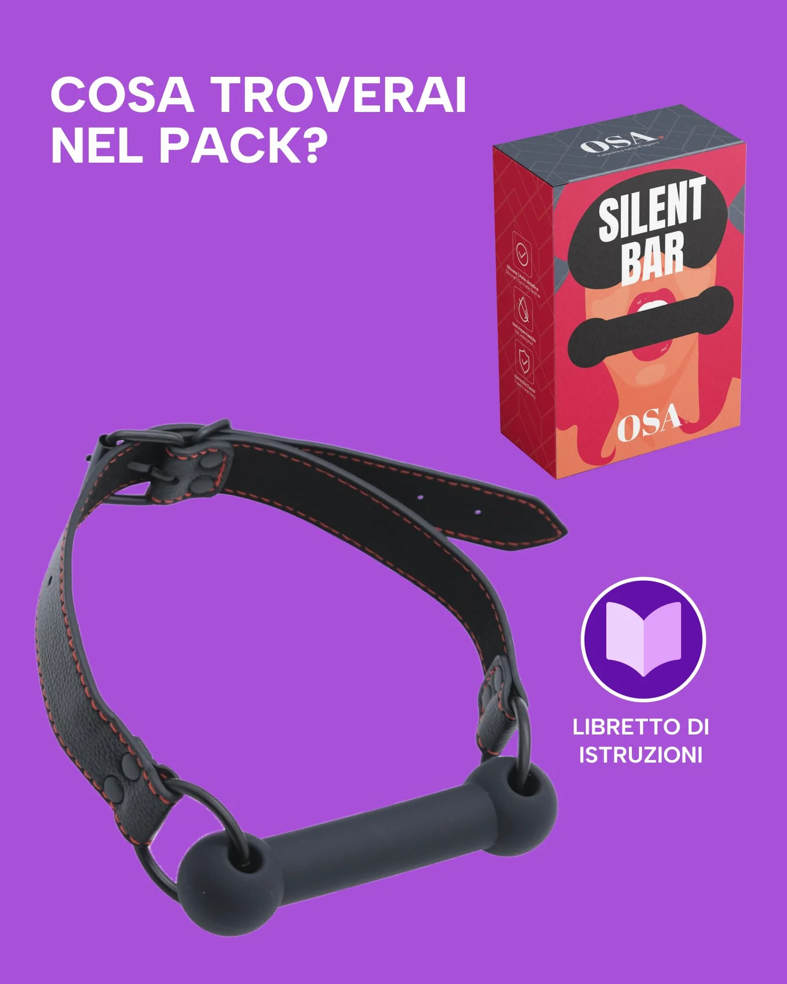 MySecretCase Silicone Ball Gag IPX7 Regolabile per BDSM Coppie Accessori Sessuali