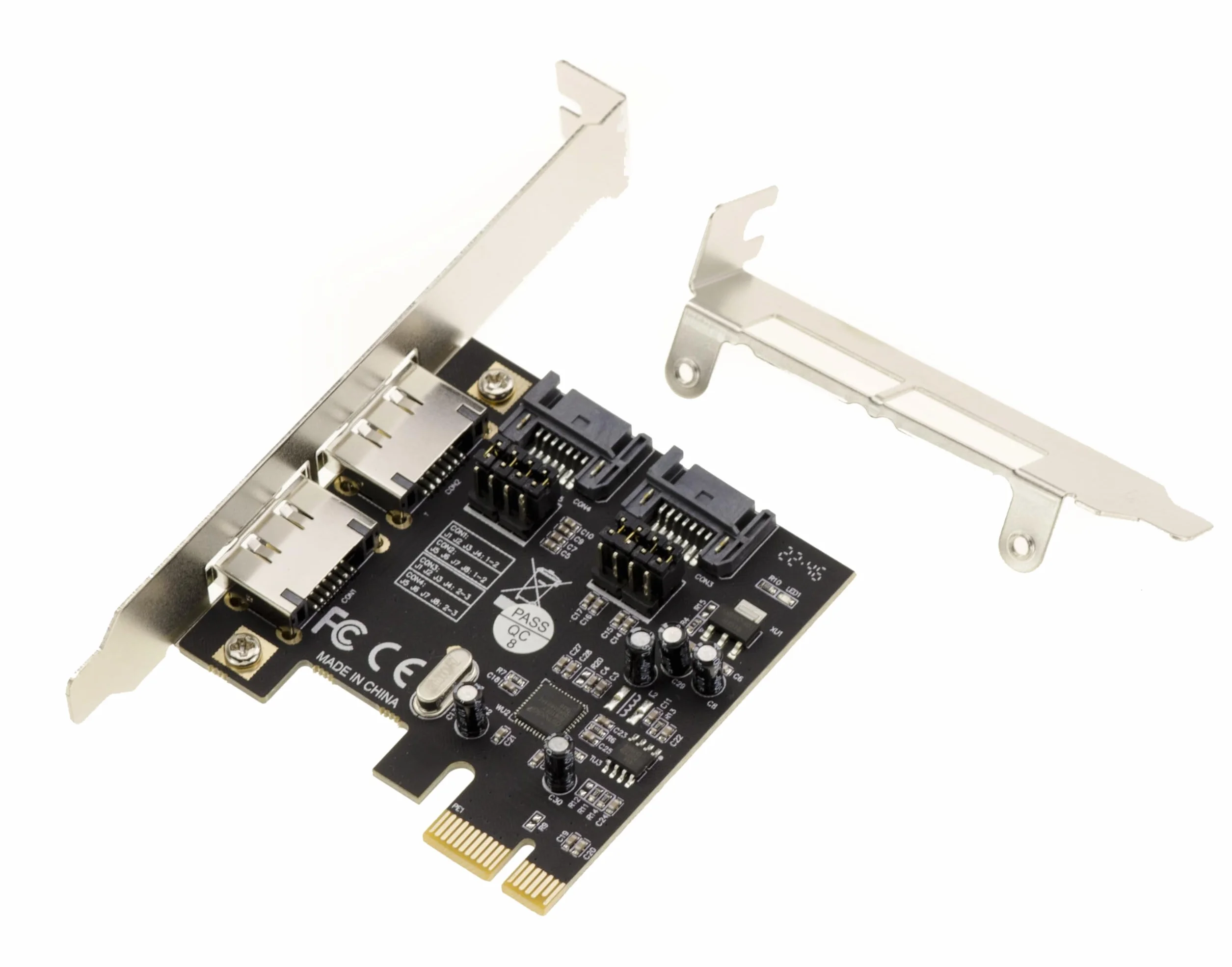 KALEA-INFORMATIQUE Scheda controller PCI Express PCIe 2 porte SATA 3 con prese SATA interne ed eSATA esterne. Chipset ASM1061