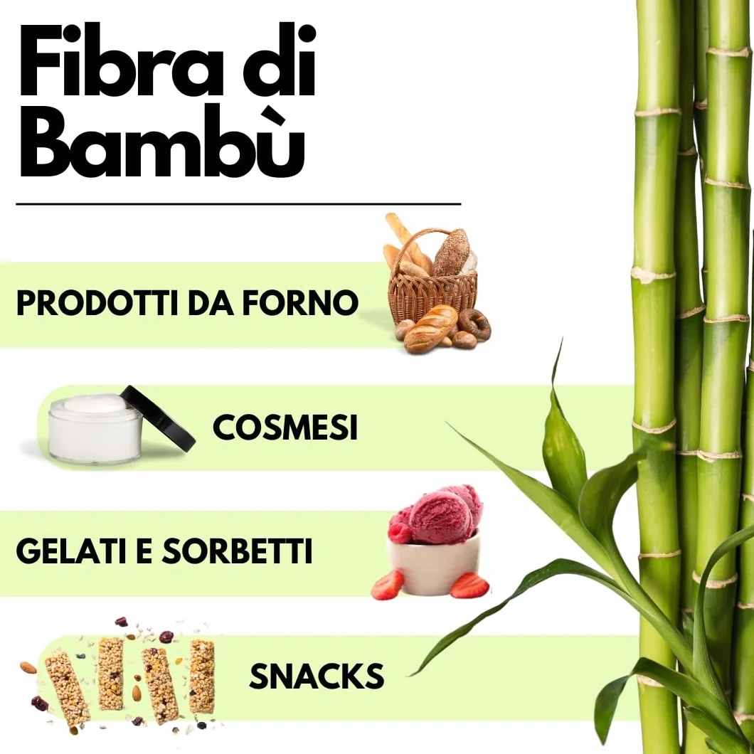 SaporePuro Fibra di Bambù Alimentare 500 gr Farina a Basso Contenuto di Carboidrati