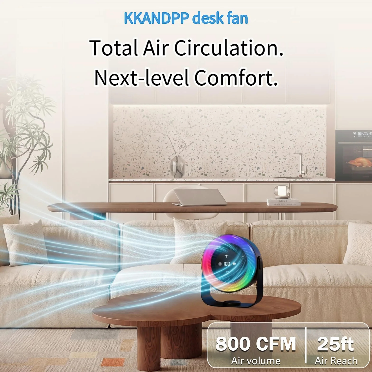 Mini ventilatore portatile, portatile, elettrico, ricaricabile tramite USB, circolatore d'aria da scrivania, ventilatore personale per il raffreddamento di interni, casa, dormitorio, ufficio