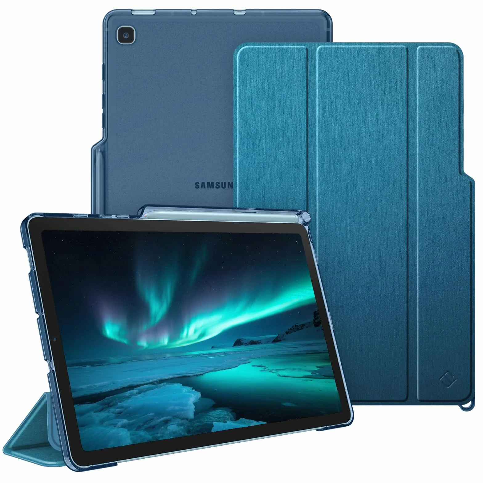FINTIE Custodia Samsung Galaxy Tab S6 Lite 10.4'' 2024/2022/2020 con S Pen Holder, Cover Trasparente, Teal