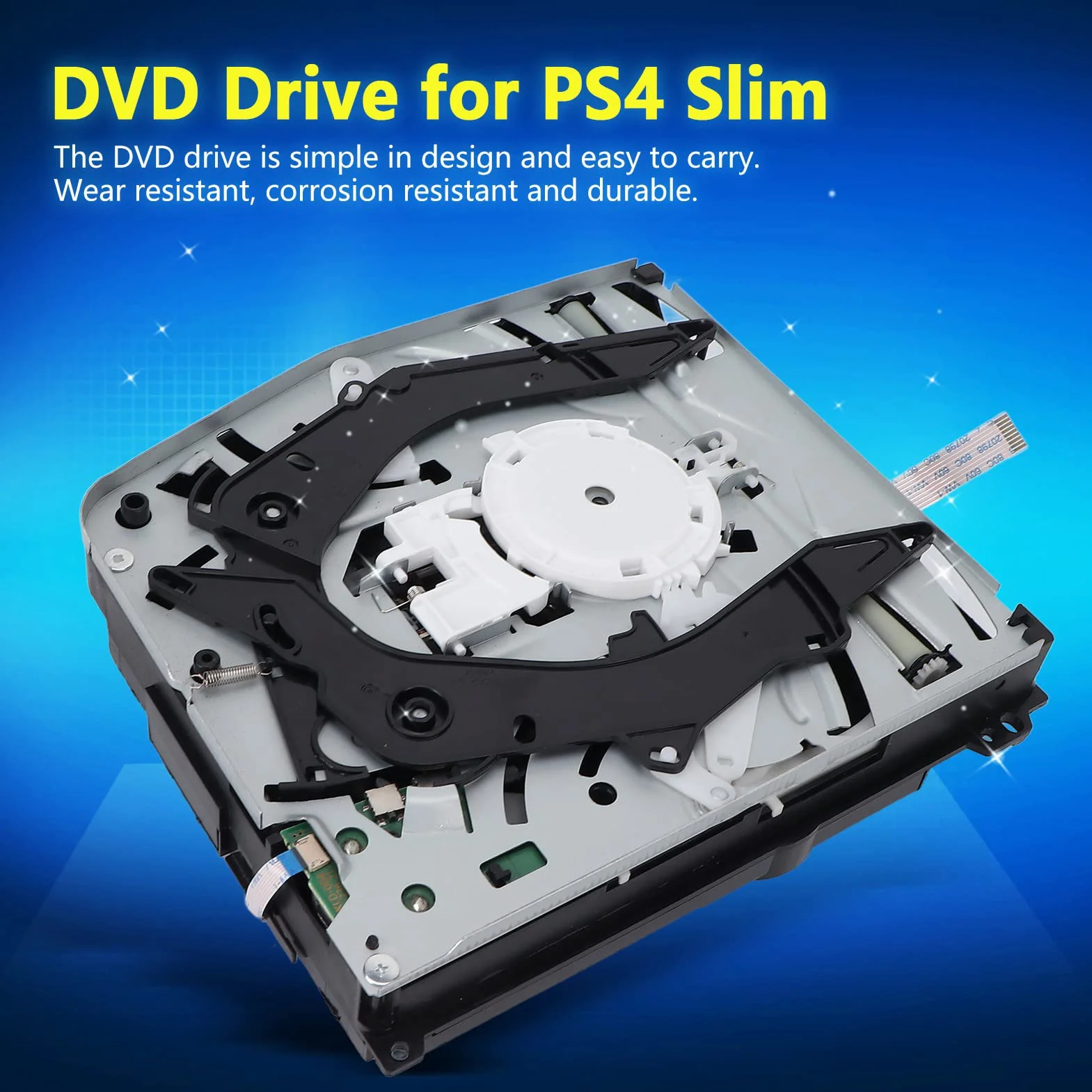 Yctze per PS4 Slim Blu Ray Disc Drive, unità Ottica Interna Ultra Sottile, unità Disco Ottico Sostitutiva per Console di Gioco, Supporto Luce Blu, Monoculare