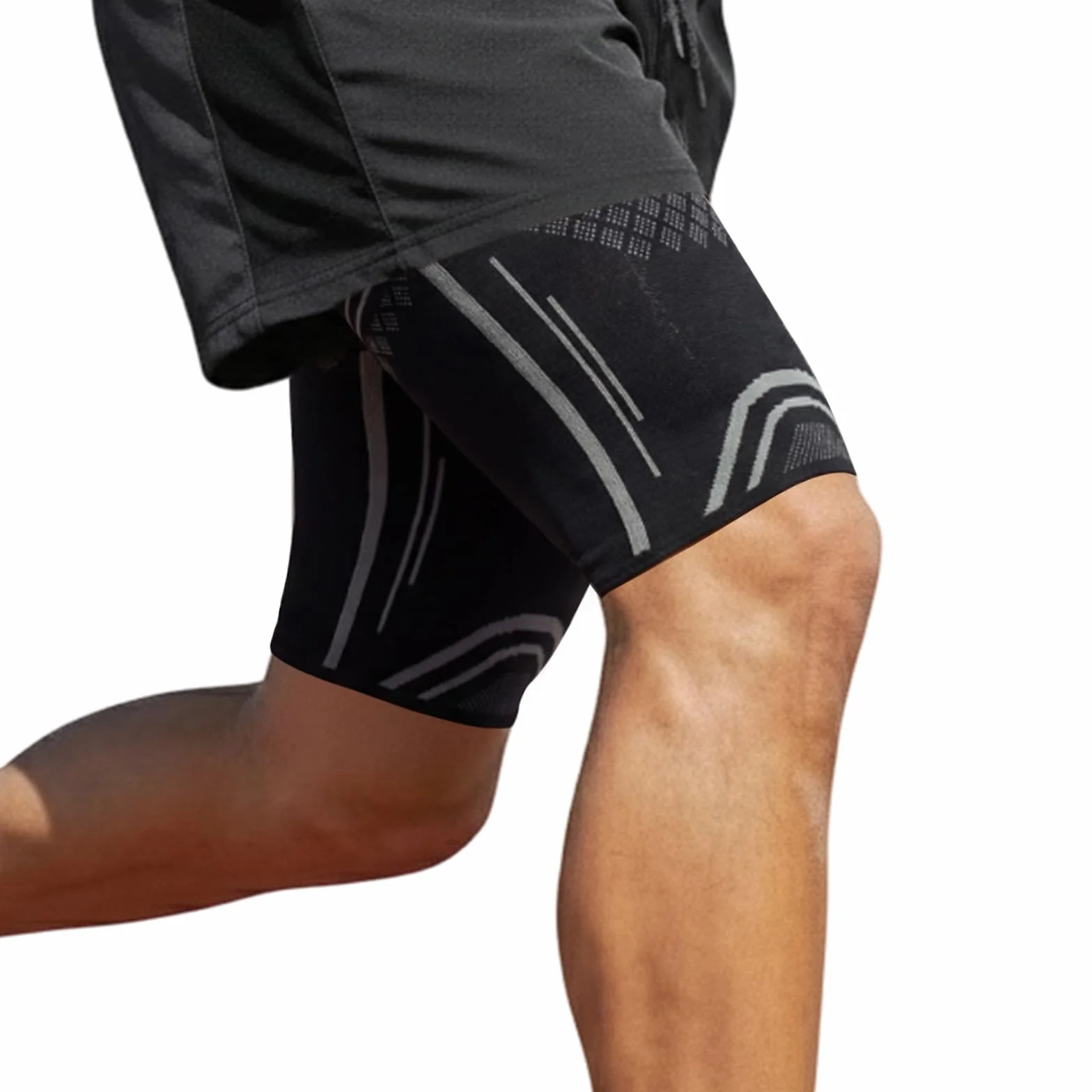 NuCamper Fascia Elastica Coscia Compressione, Supporto Cosciera Sportiva per Uomo e Donne, Tutore Quadricipite Bicipite Femorale Antiscivolo
