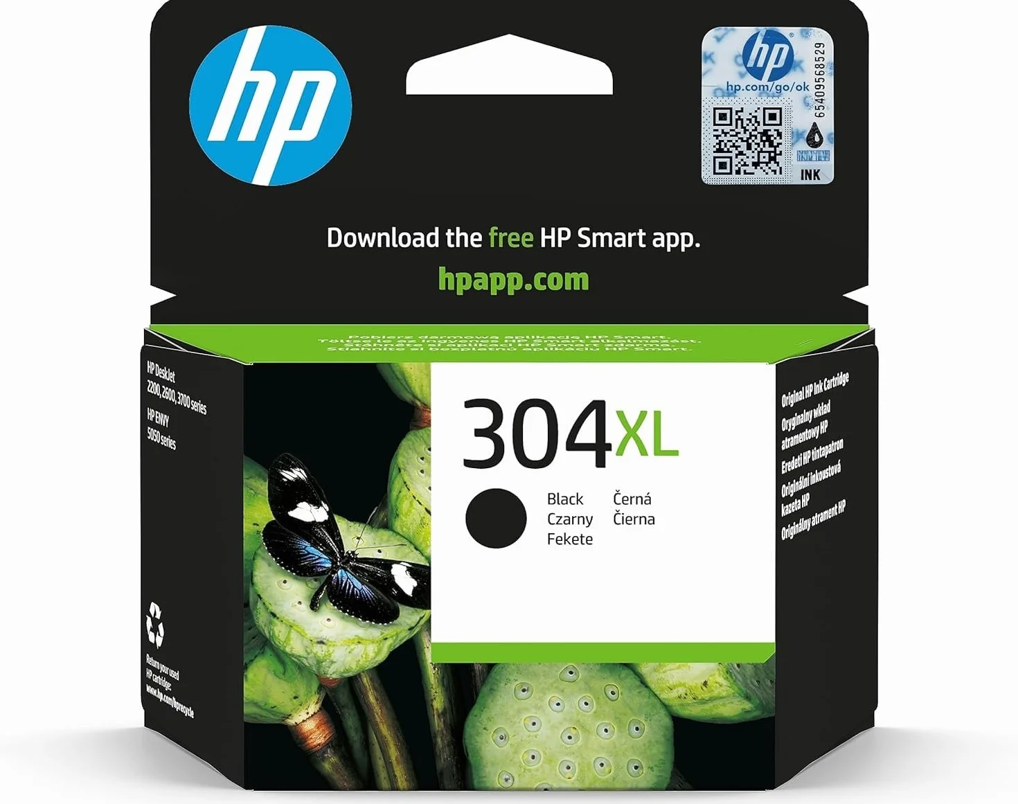 HP 304XL Nero Cartuccia Originale Alta Capacità 300 Pagine Compatibile HP DeskJet 2620 2630 3720 3730 3750 3760 Envy 5010 5020 5030