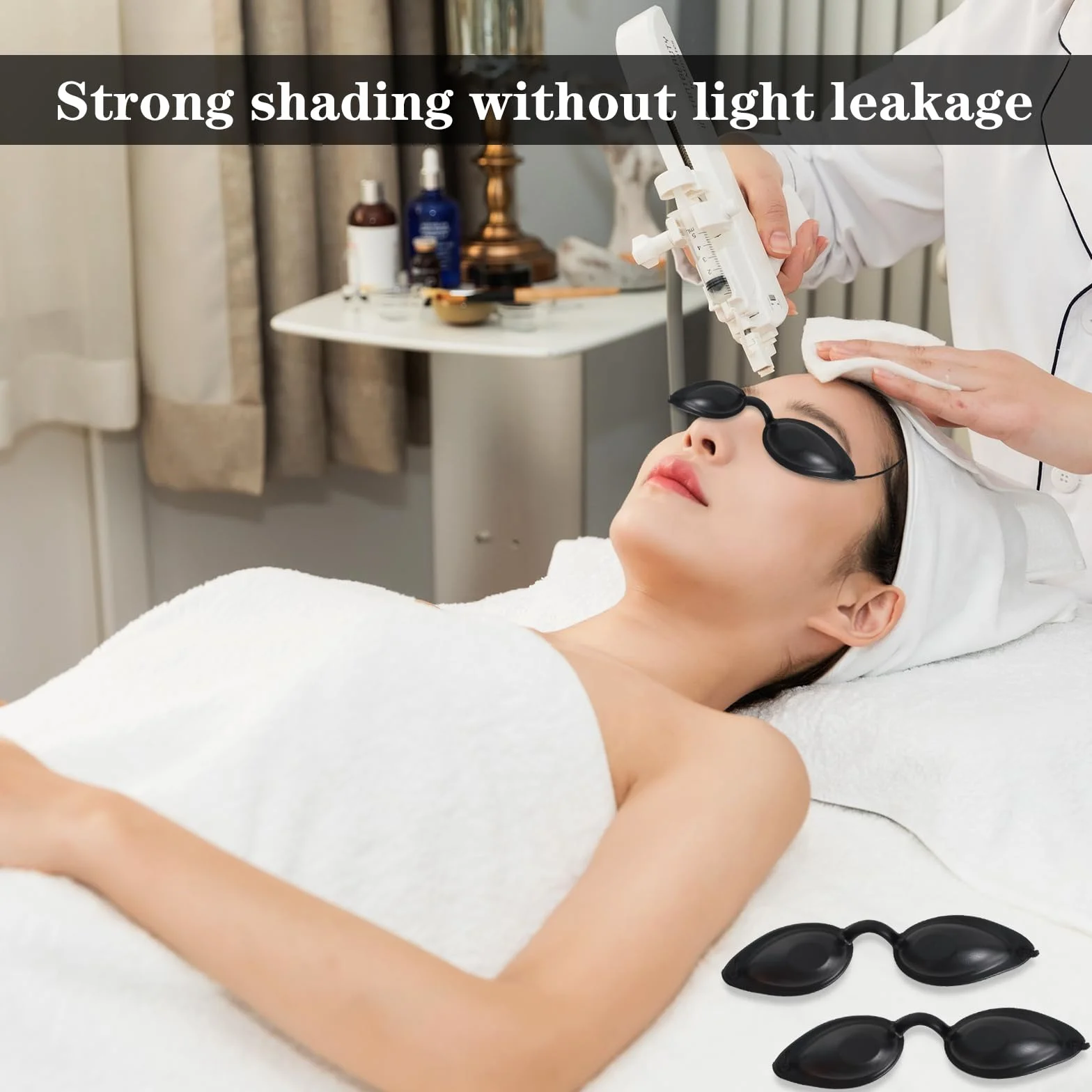 Occhiali Infrarossi 4 Pezzi Protezione UV Solarium Nero