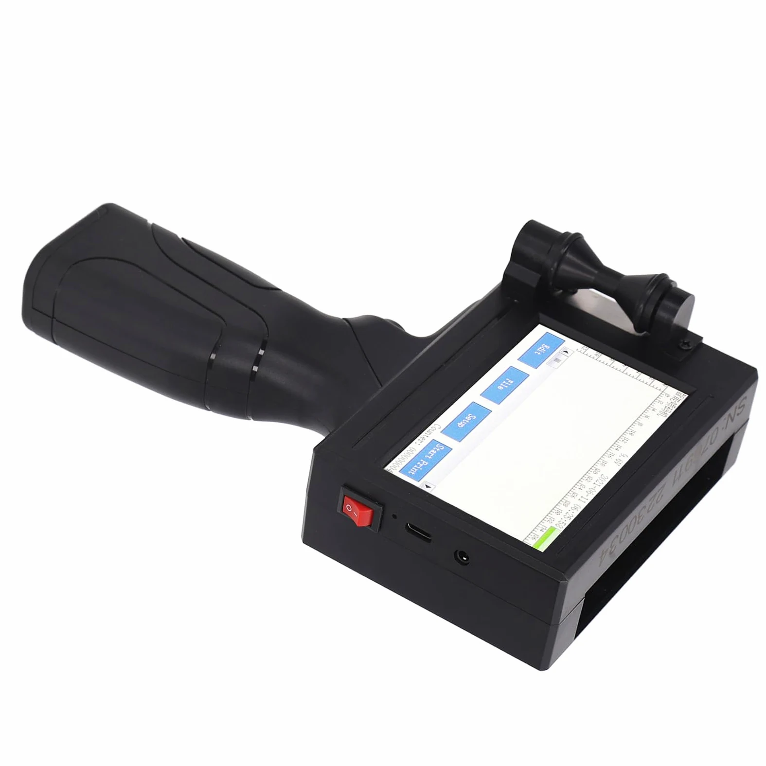 Pistola per Stampante a Getto D'inchiostro Portatile, Stampante Portatile con Touch Screen 4,3 Pollici, Stampante a Getto D'inchiostro Mobile per Stampare su Qualsiasi Cosa