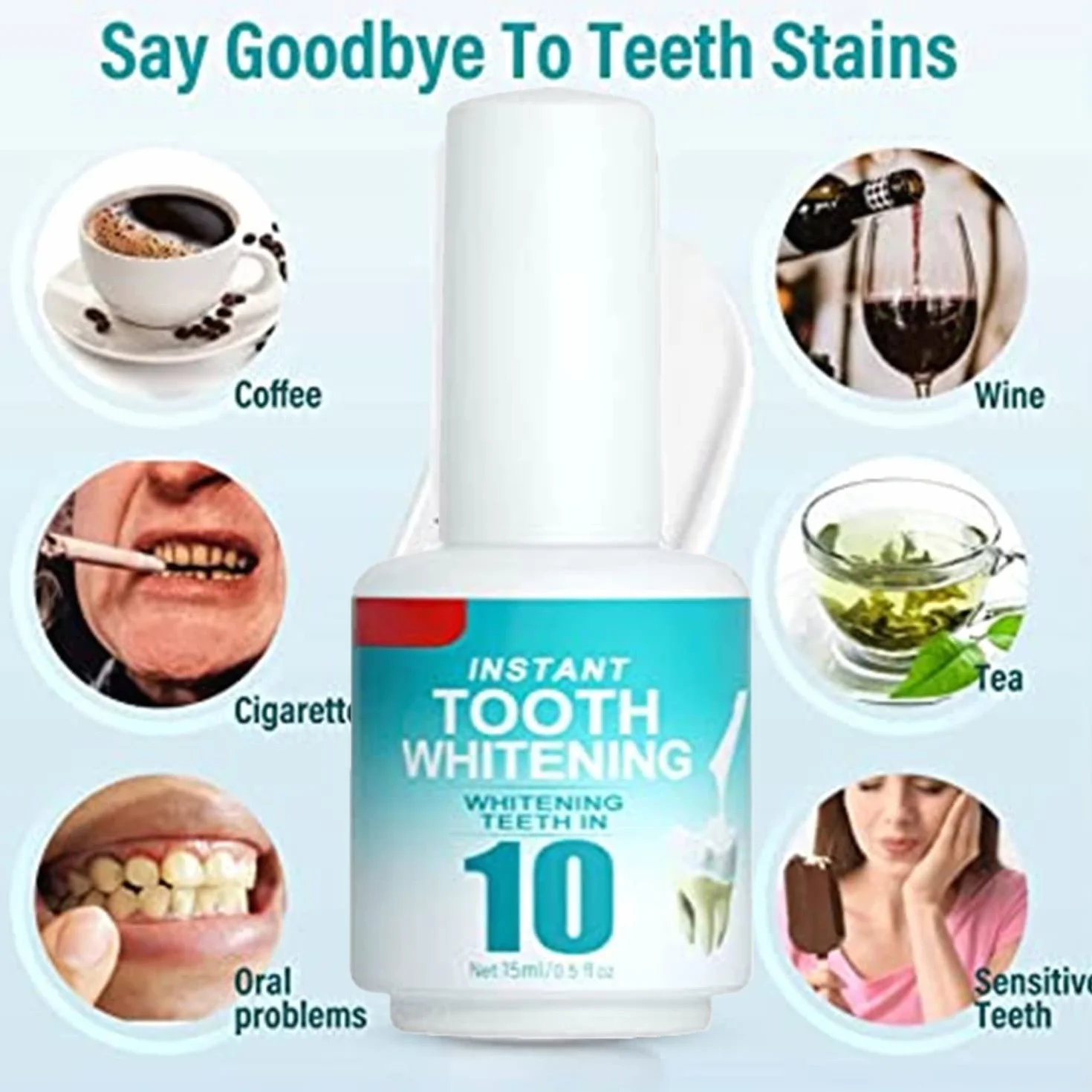 Tooth Polish Uptight Teeth Whitening Paint 15 ml 2 Pezzi