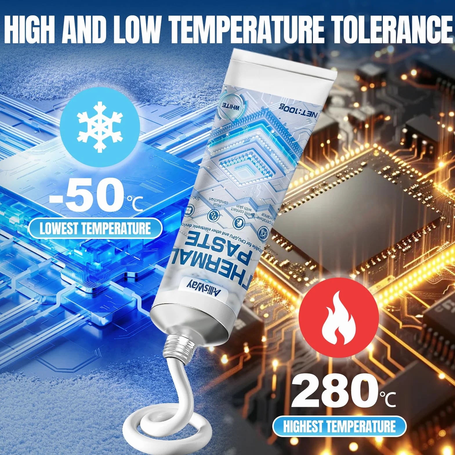 Pasta Termica CPU 100 g Bianco per Computer e Componenti Elettronici