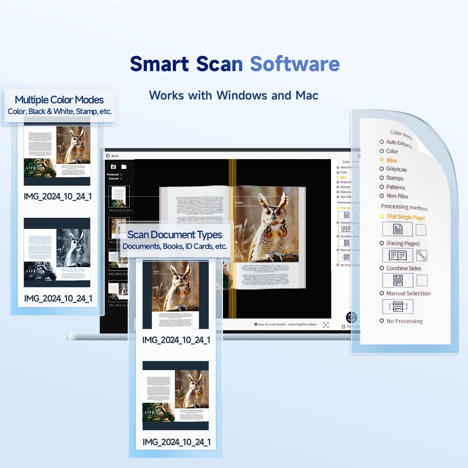 CZUR Shine Ultra Pro 24 MP Scanner Documenti Portatile A3 OCR Luce Riempimento Home Office Windows macOS