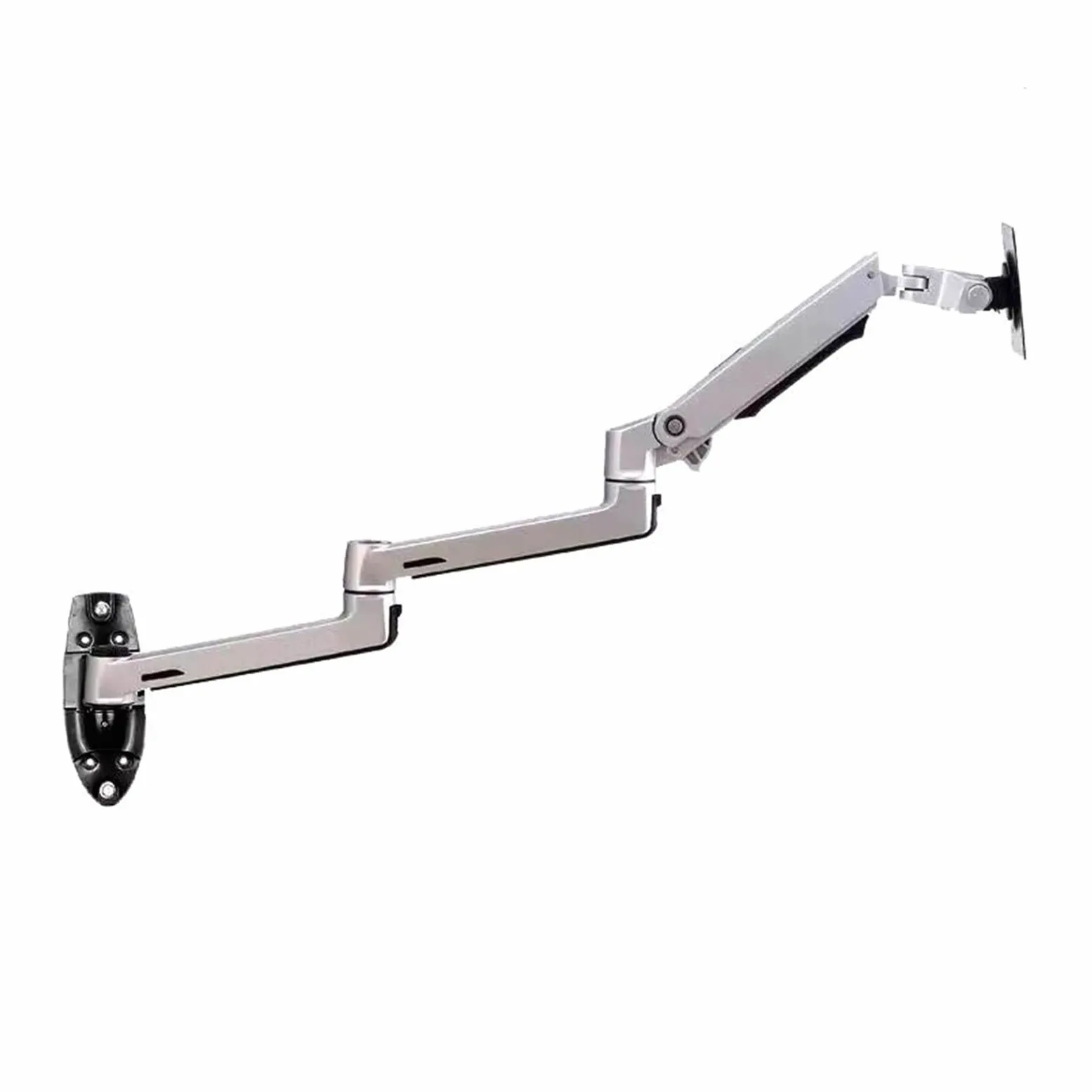 Supporto Per Monitor Da Parete, Braccio Per Monitor In Alluminio, Braccio Meccanico A Molla Ultra Lungo, Supporto Per Monitor A Movimento Completo, Staffa Di Montaggio Per Monitor, Argento, Supporti