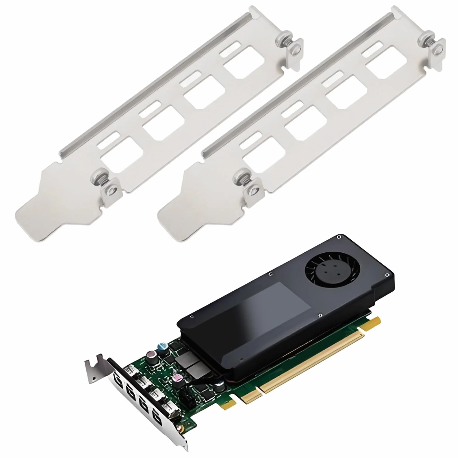 The Lord of the Tools Staffa per scheda grafica a basso profilo, compatibile con NVIDIA Quadro K1200, NVS510, P600, P620, P1000, T600, T1000, 79,6 x 18,8 mm, con viti, colore argento