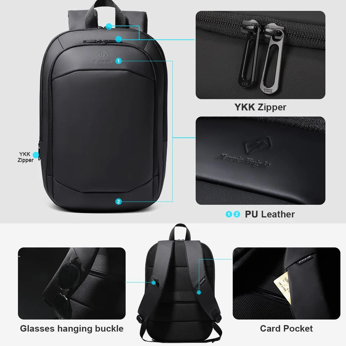 Zaino Porta PC Uomo Donna, Leggero Sottile ed Espandibile Grand per Laptop Impermeabile per Computer Portatile 17 Pollici per Uffico Università Scuola Viaggio Business (27L Nero)