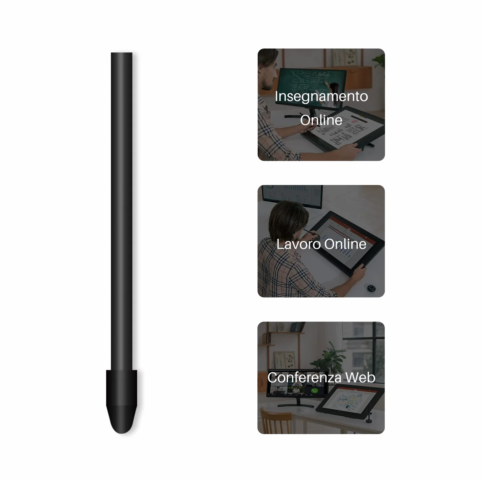 Punte per Penna HUION PN05A, Nere, Confezione da 10, Compatibili con la Penna Stilo HUION PW517 Adatto per Modello Kamvas 13, Kamvas 22, Kamvas 22 Plus, Kamvas Pro 24