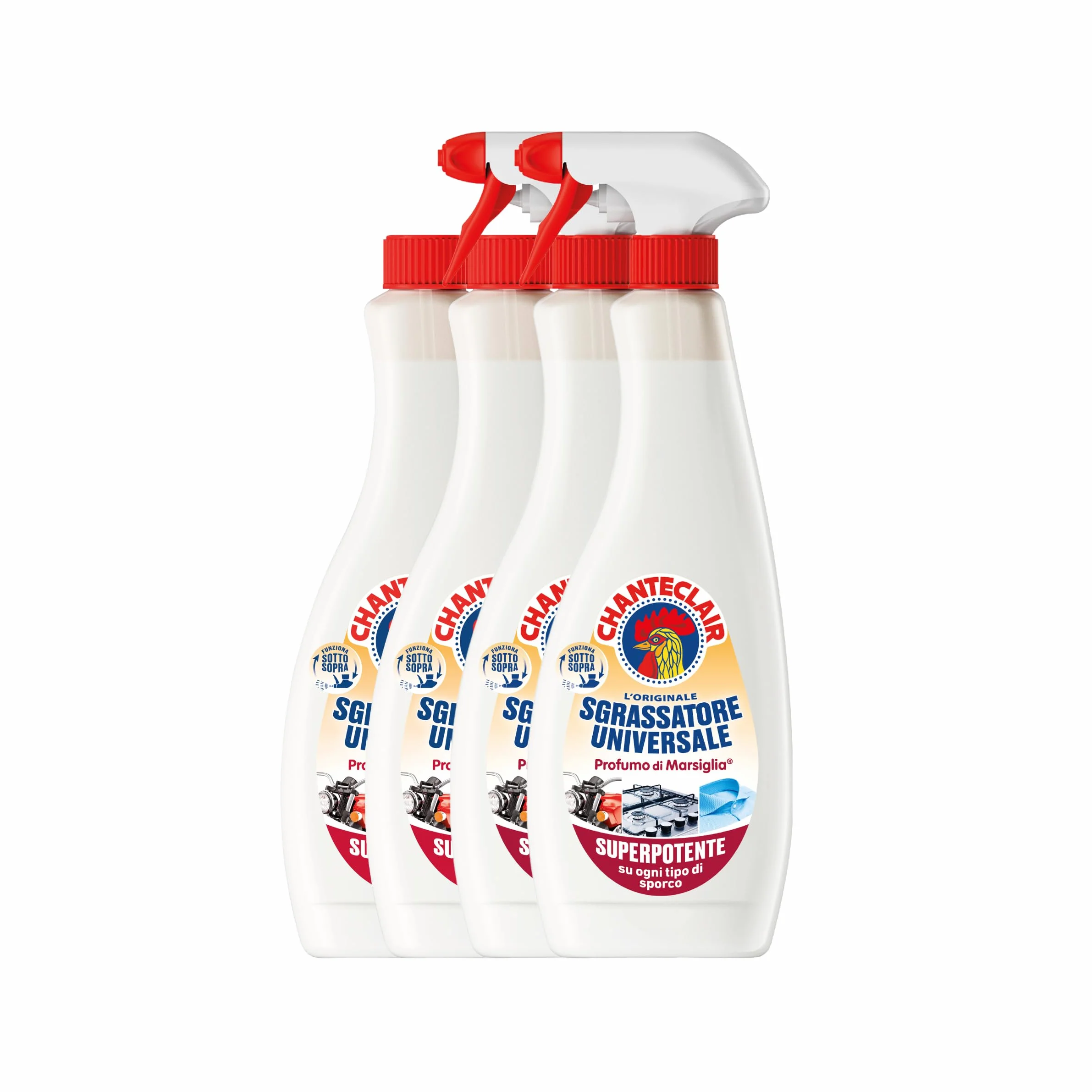 Chanteclair Sgrassatore Universale Superpotente Profumo di Marsiglia 2 Spray + 2 Ricariche 600 ml