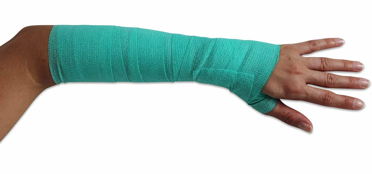 PintoMed BENDAGGIO COESIVO VERDE garza elastica 6 rotoli 5 cm x 4.5 m autoadesiva flessibile bende primo soccorso