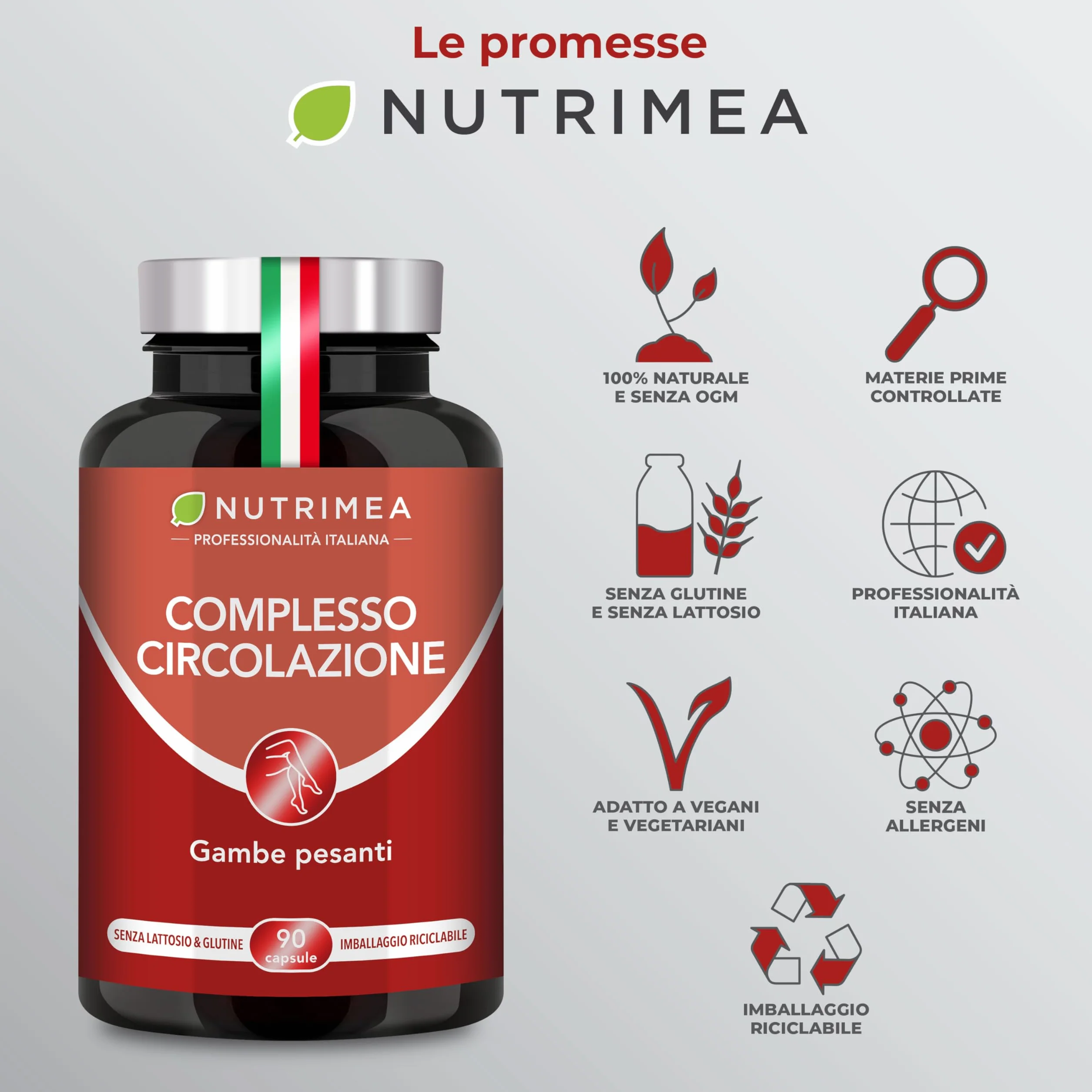 Nutrimea Complesso Circolazione Gambe Gonfie 90 Capsule Vegane