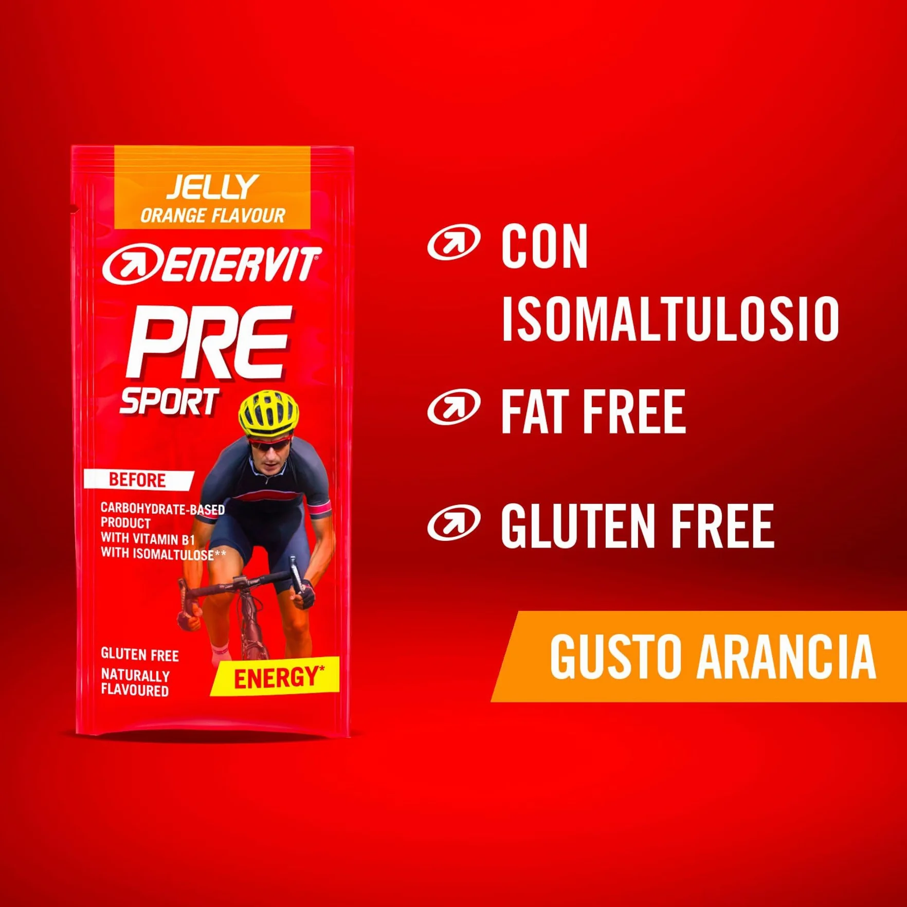 Enervit Pre Sport Arancia Gelatina Energetica 45g 5 Pack Senza Glutine Vegan