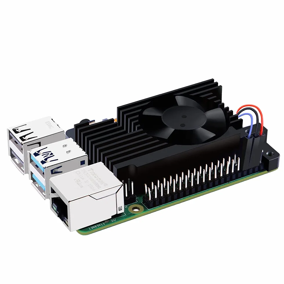 GeeekPi Raspberry Pi 4 Dissipatore di Alluminio con Ventola di Raffreddamento, Raspberry Pi 4 Armatura Lite Dissipatore con PWM Controllo della Velocità per Raspberry Pi 4 Modello B
