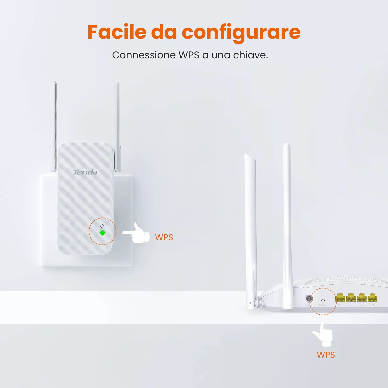 Tenda A9 Ripetitore WiFi Extender e Access Point, Velocità Single Band 300Mbps, Compatibile con i principali router, Installazione facile, Bianco