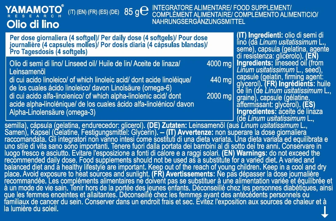 YAMAMOTO RESEARCH Olio di Lino 60 softgels