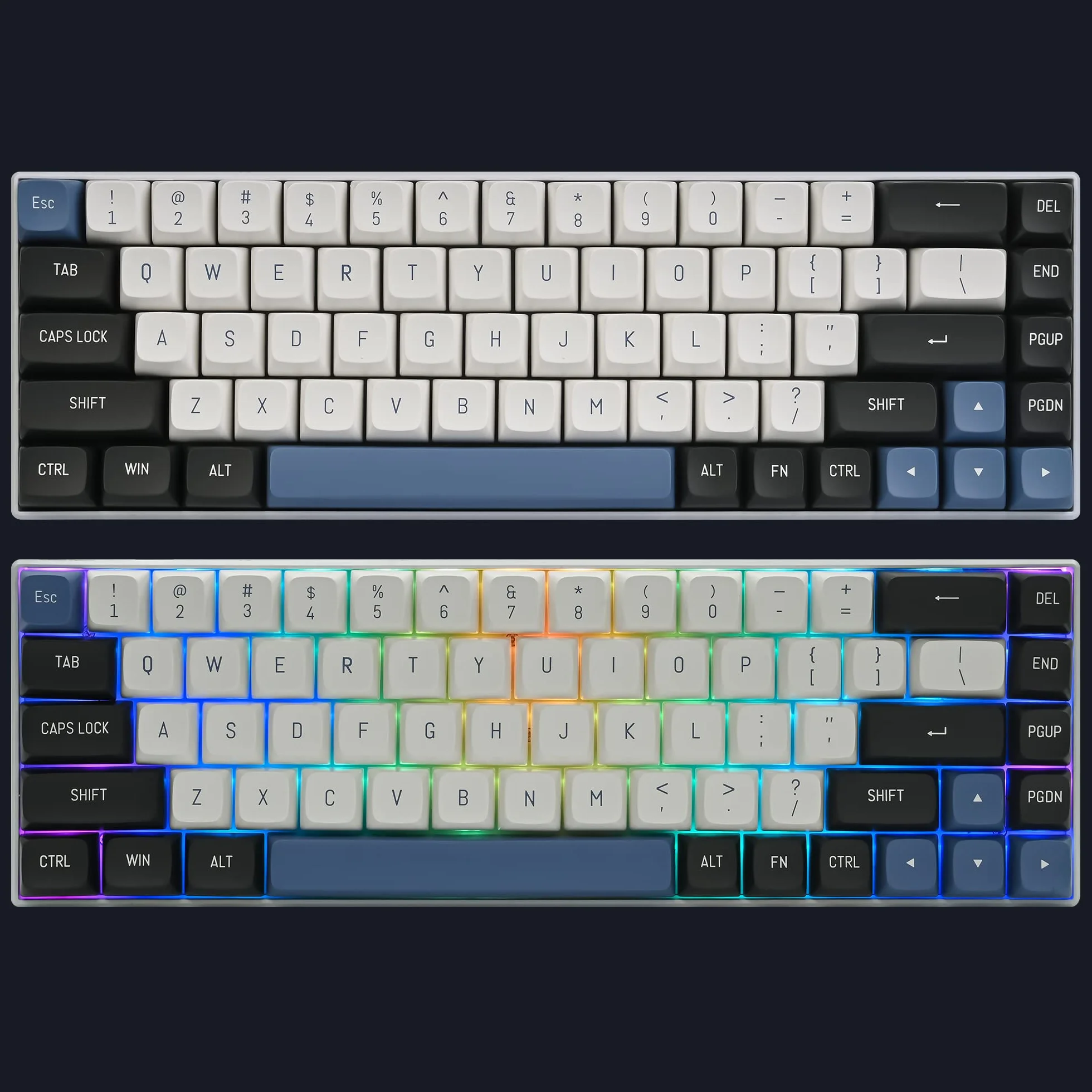 Guffercty kred - Set di 160 keycap PBT double-shot a forma di sfera, copritasti personalizzati con barra spaziatrice da 6,25u/7u per layout ANSI e ISO, interruttori Cherry MX, Gateron, Kailh