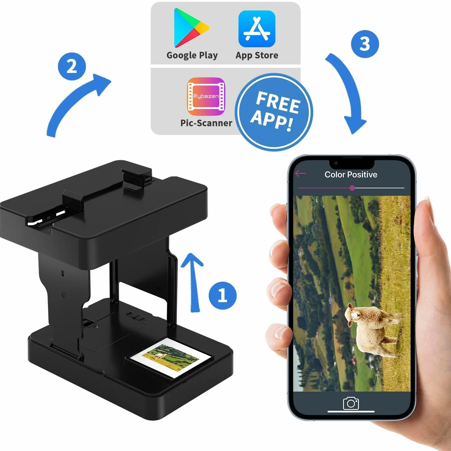 DigitConvert Scanner diapositive 35mm Mobile Film Scanner per smartphone